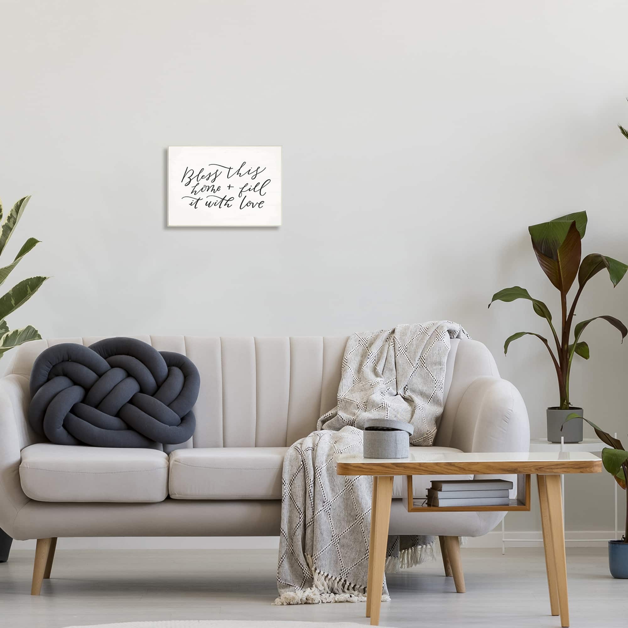 Stupell Industries Bless This Home with Love Family Motivational Phrase Wall Plaque Art