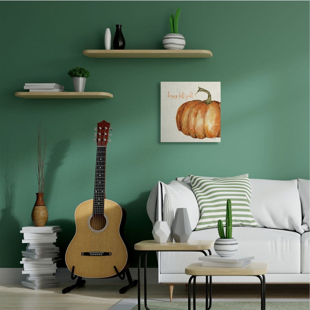 Stupell Industries Happy Fall Yall Autumn Pumpkin Seasonal Design Canvas Wall Art