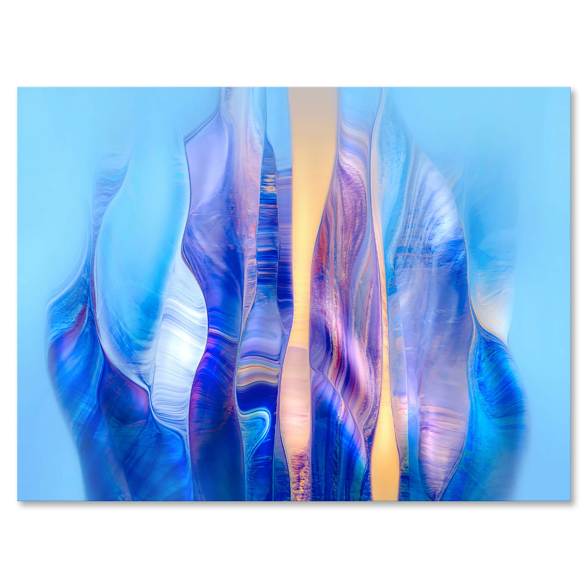 Designart - Colorful Twisted Wavy Shape In Motion I - Modern Canvas Wall Art Print