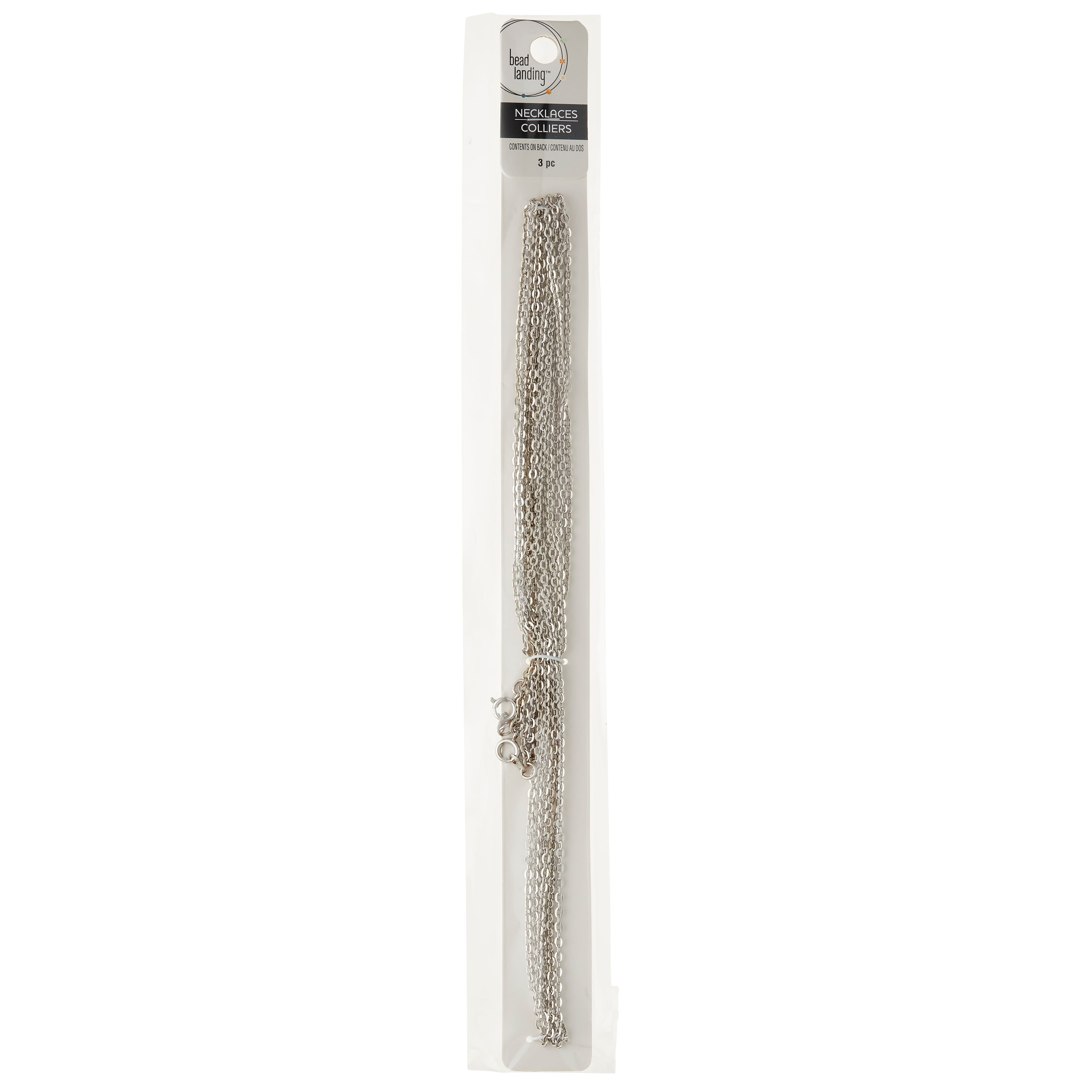 9 Pack: Rhodium Flat Oval Chain Necklaces by Bead Landing™