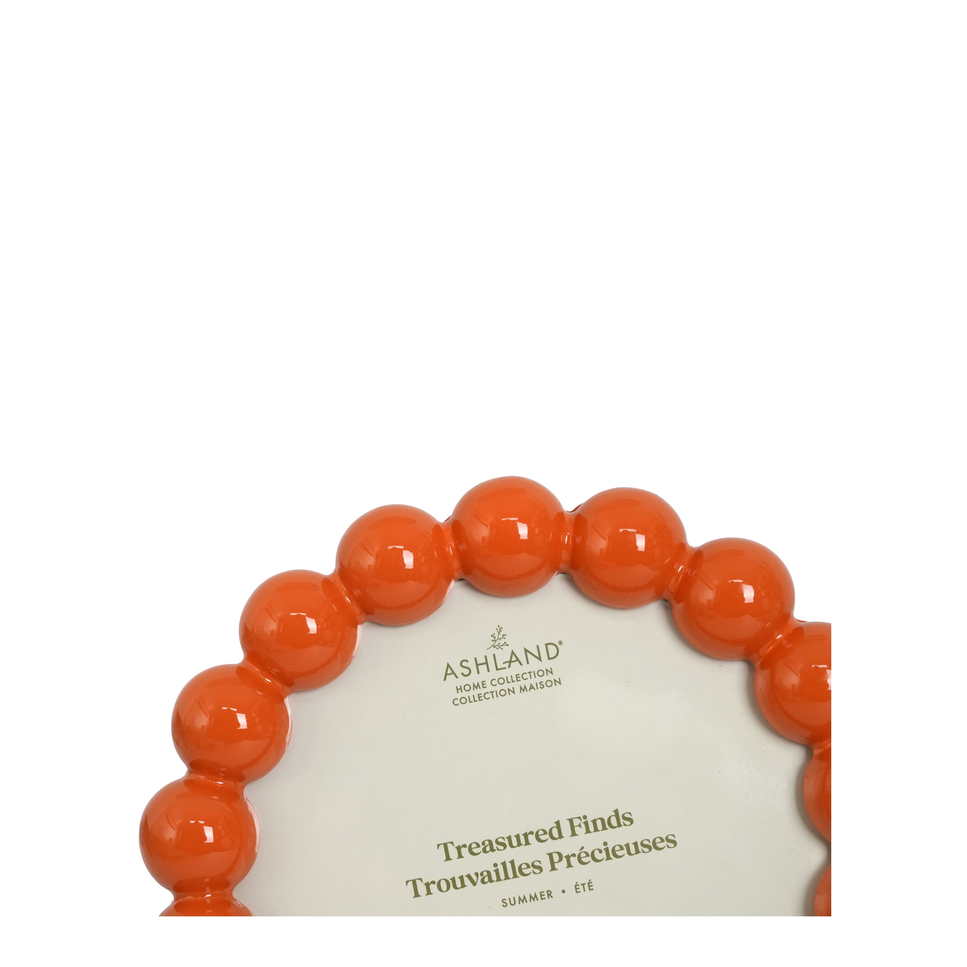 6" x 6" Orange Beaded Round Tabletop Frame, Treasured Finds by Ashland®