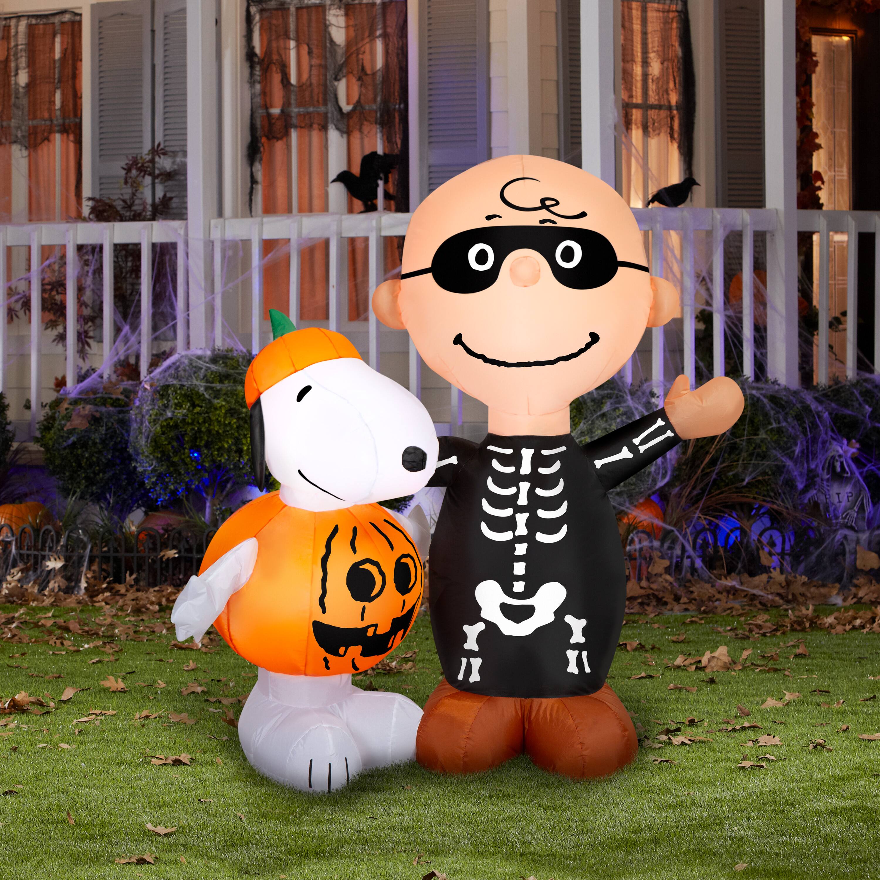 4ft. Airblown® Peanuts® Inflatable Snoopy & Charlie Brown Halloween Scene Lighted Décor