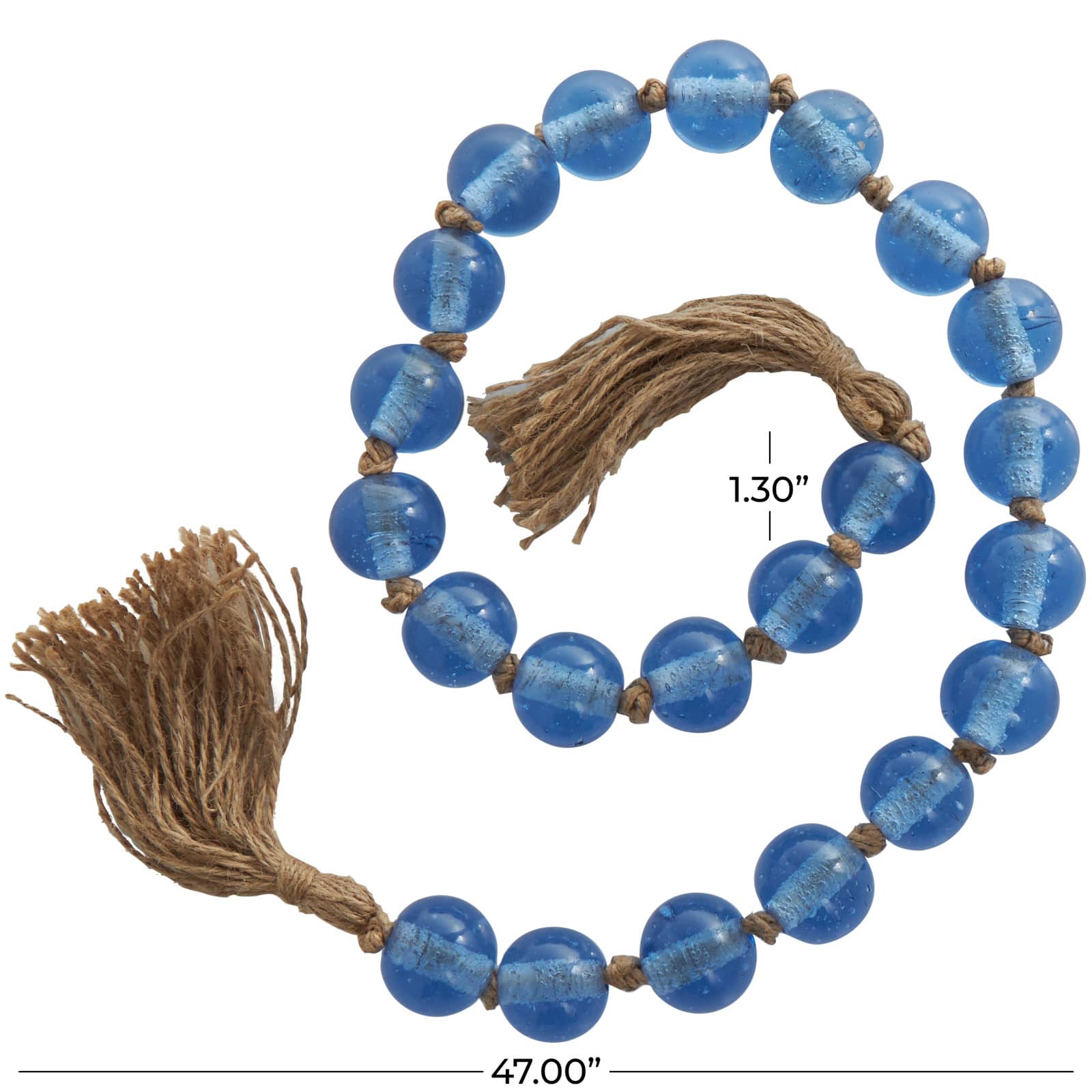 4ft. Glass Handmade Round Beaded Garland with Tassel