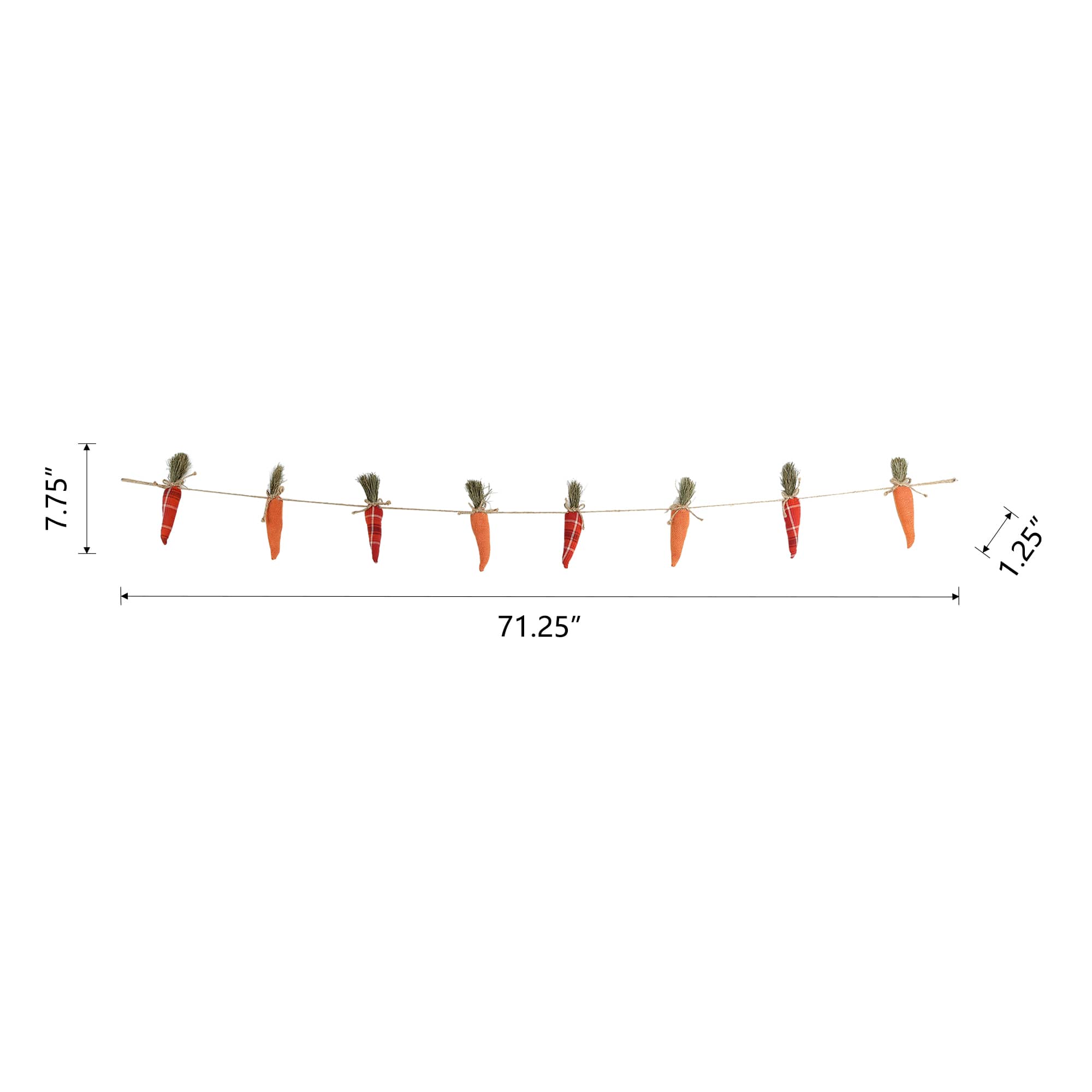 Glitzhome® Easter Burlap Carrots Garland