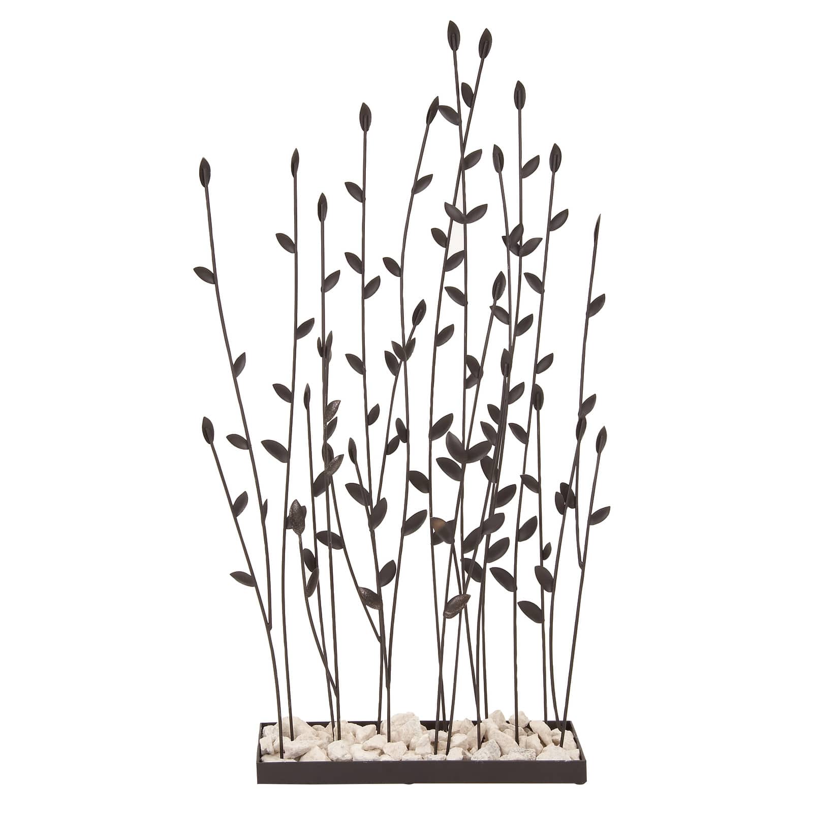 31" Black Iron Contemporary Decorative Plant Sculpture