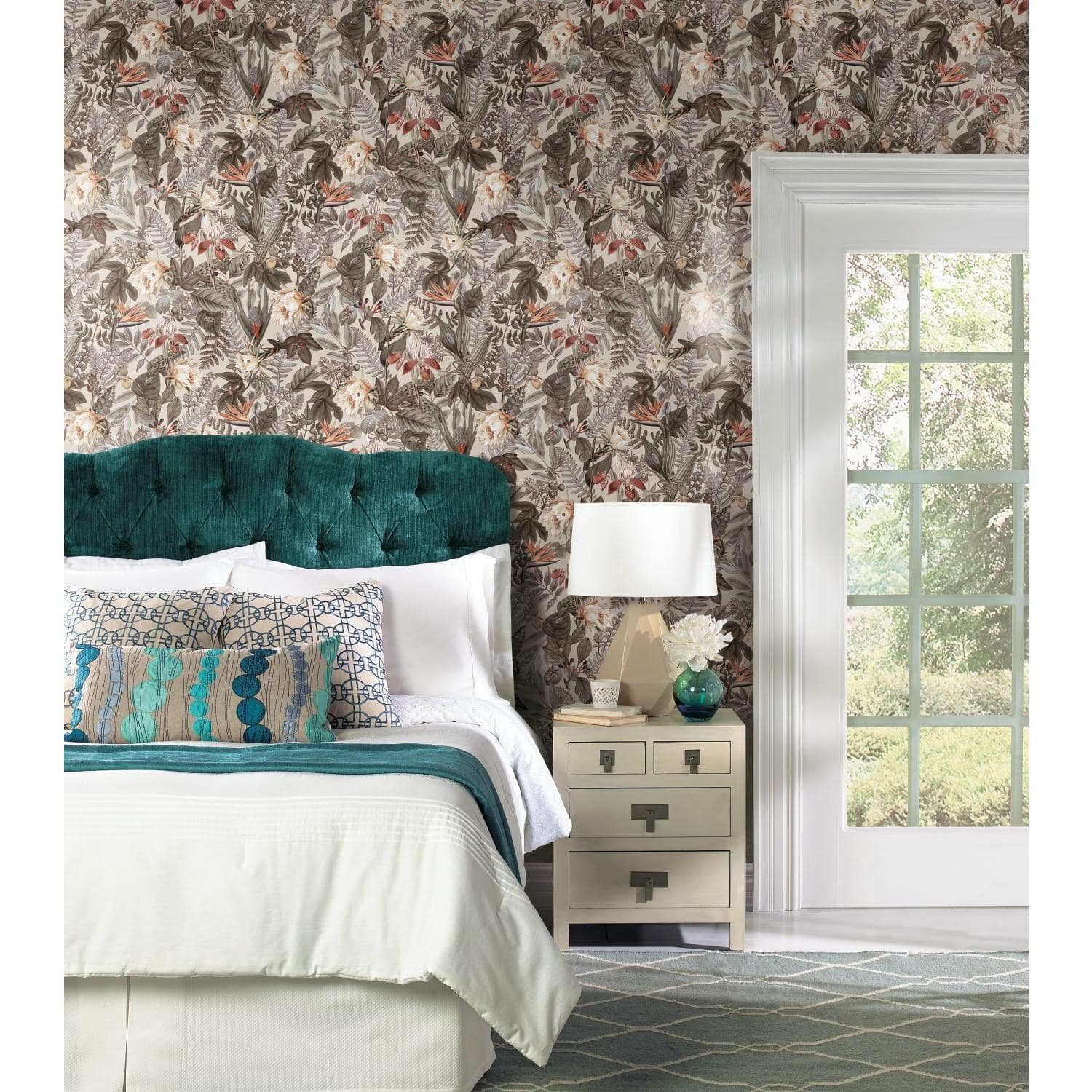 RoomMates Tropical Flowers Peel & Stick Wallpaper