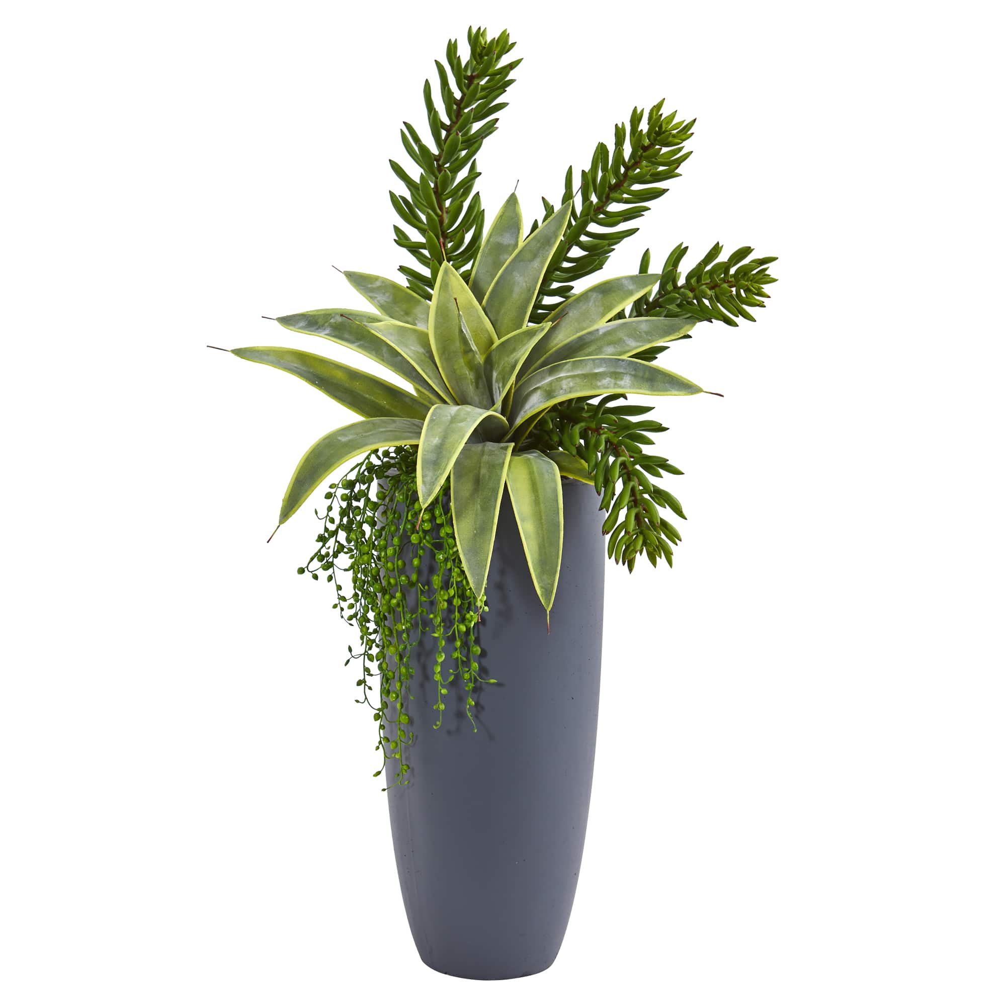 3ft. Snake Plant & Succulent in Gray Planter