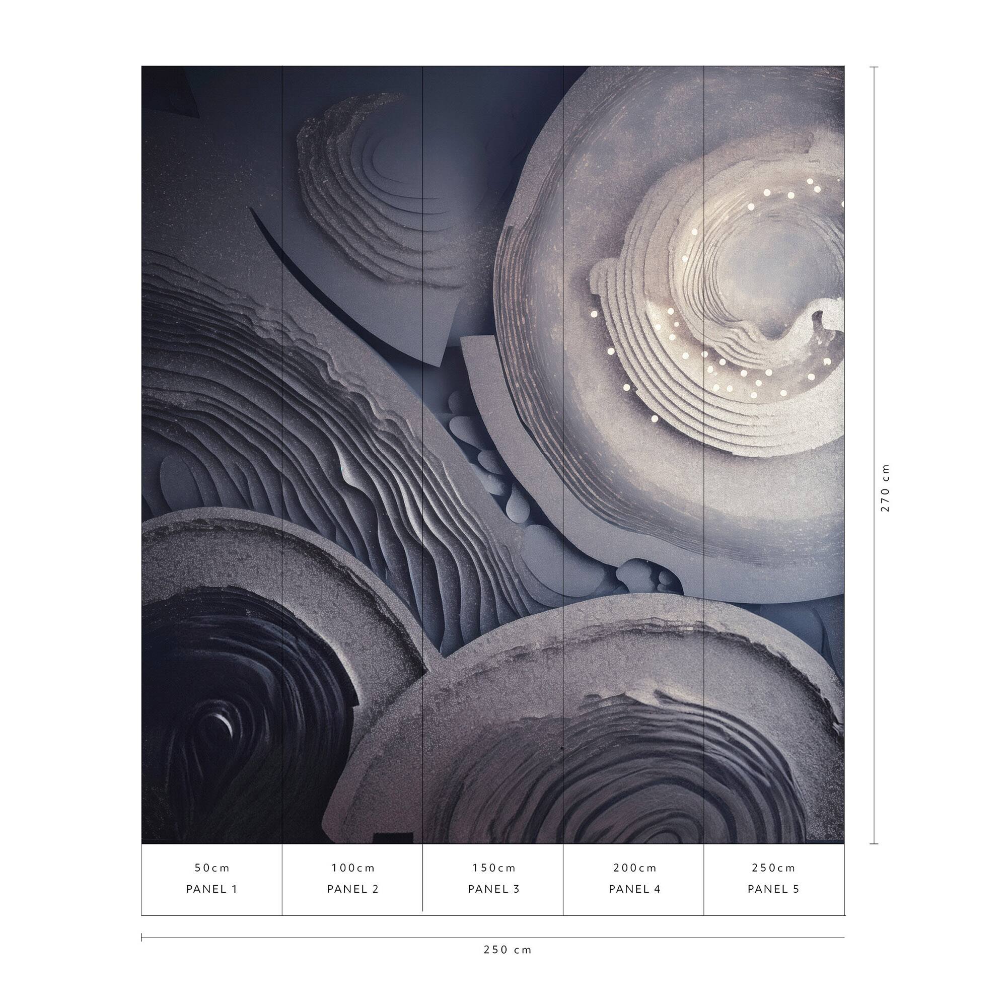 Designs Direct Wheels of Time Silver Wall Mural