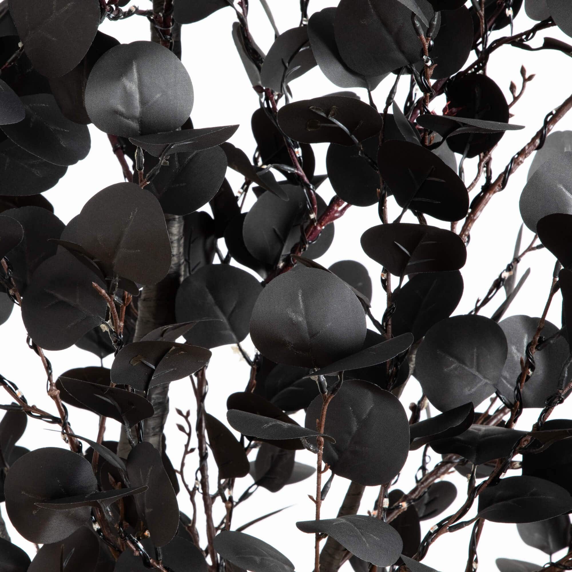 8ft. Pre-Lit Artificial Halloween Black Eucalyptus Tree with 540 Orange & Purple LED Lights