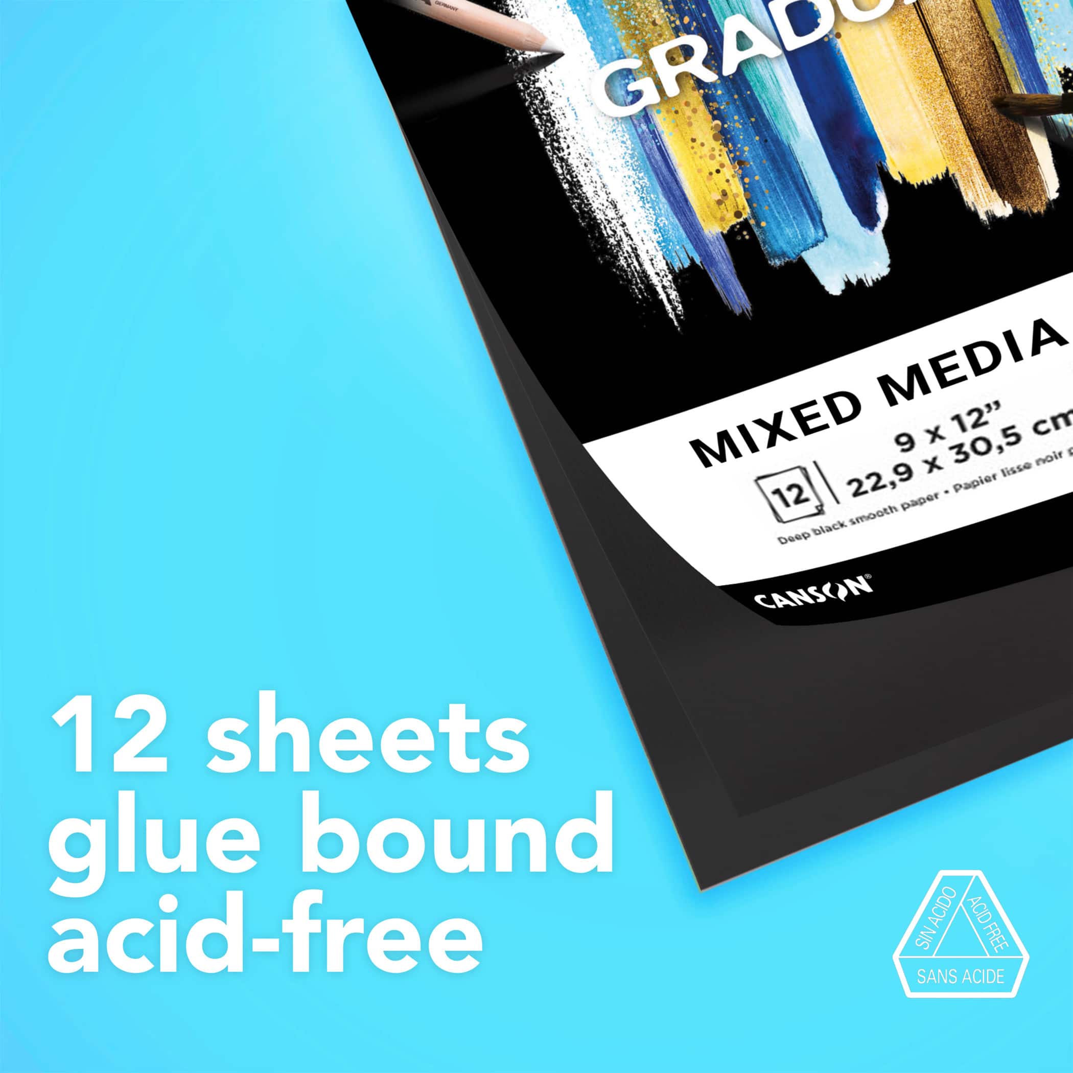 Canson® Graduate 9" x 12" Black Mixed Media Pad