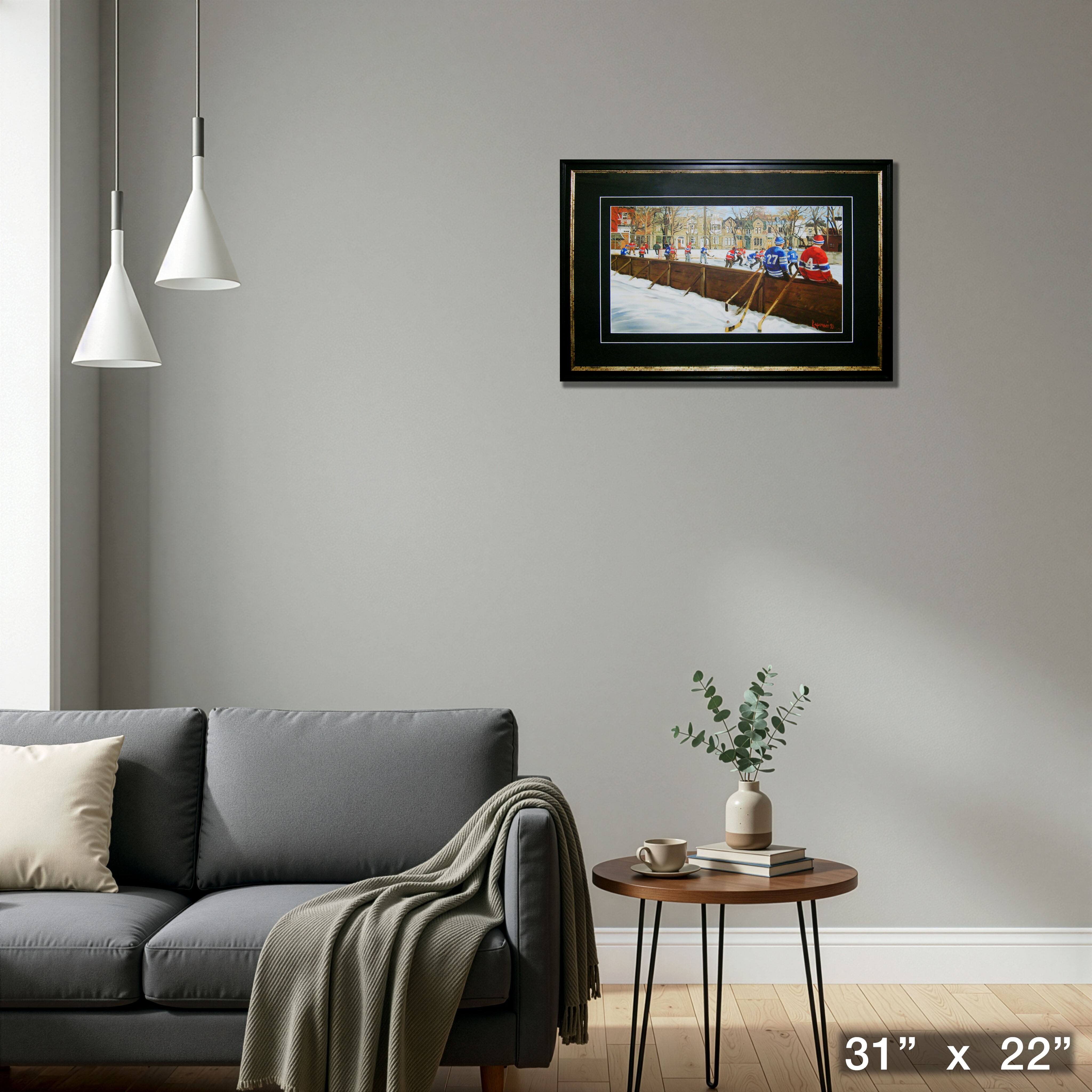 Pick Up Game Framed Print By Michel Lapensee 31" x 22"