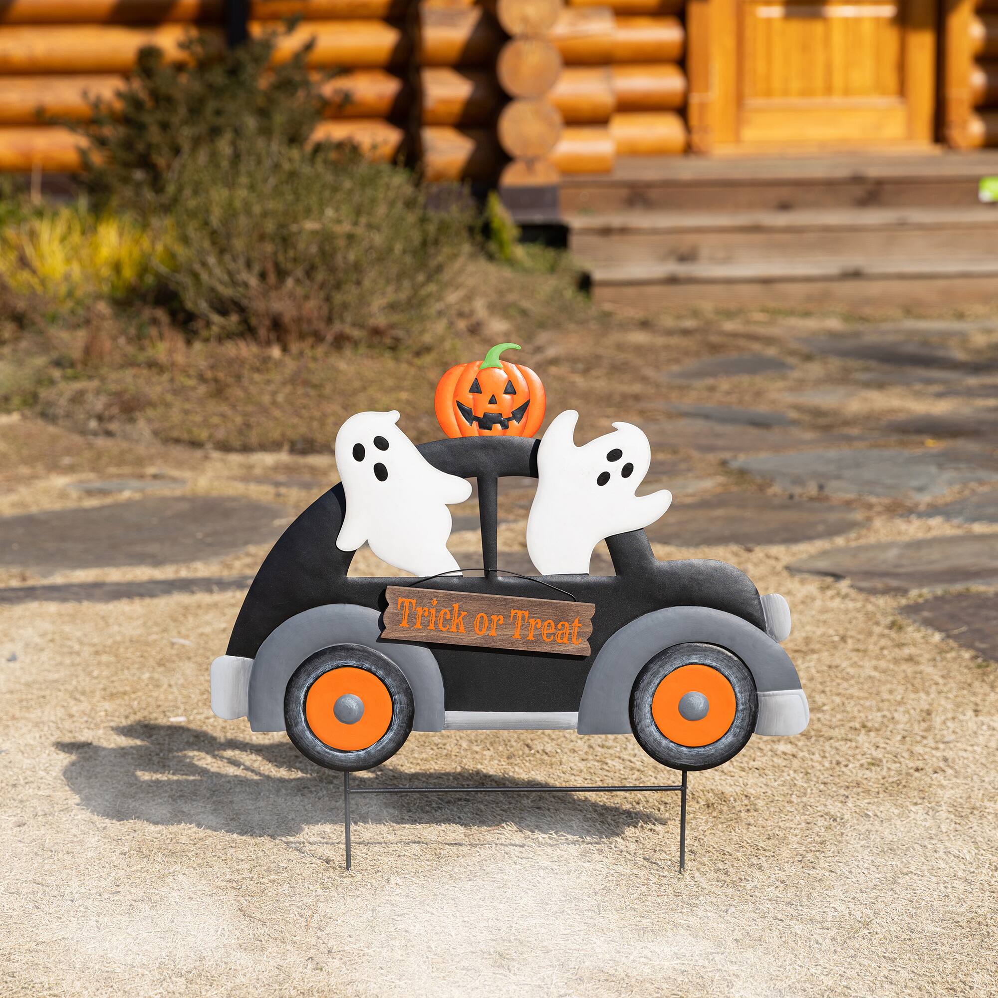 Glitzhome® 24" Halloween Metal Ghost Car Yard Stake