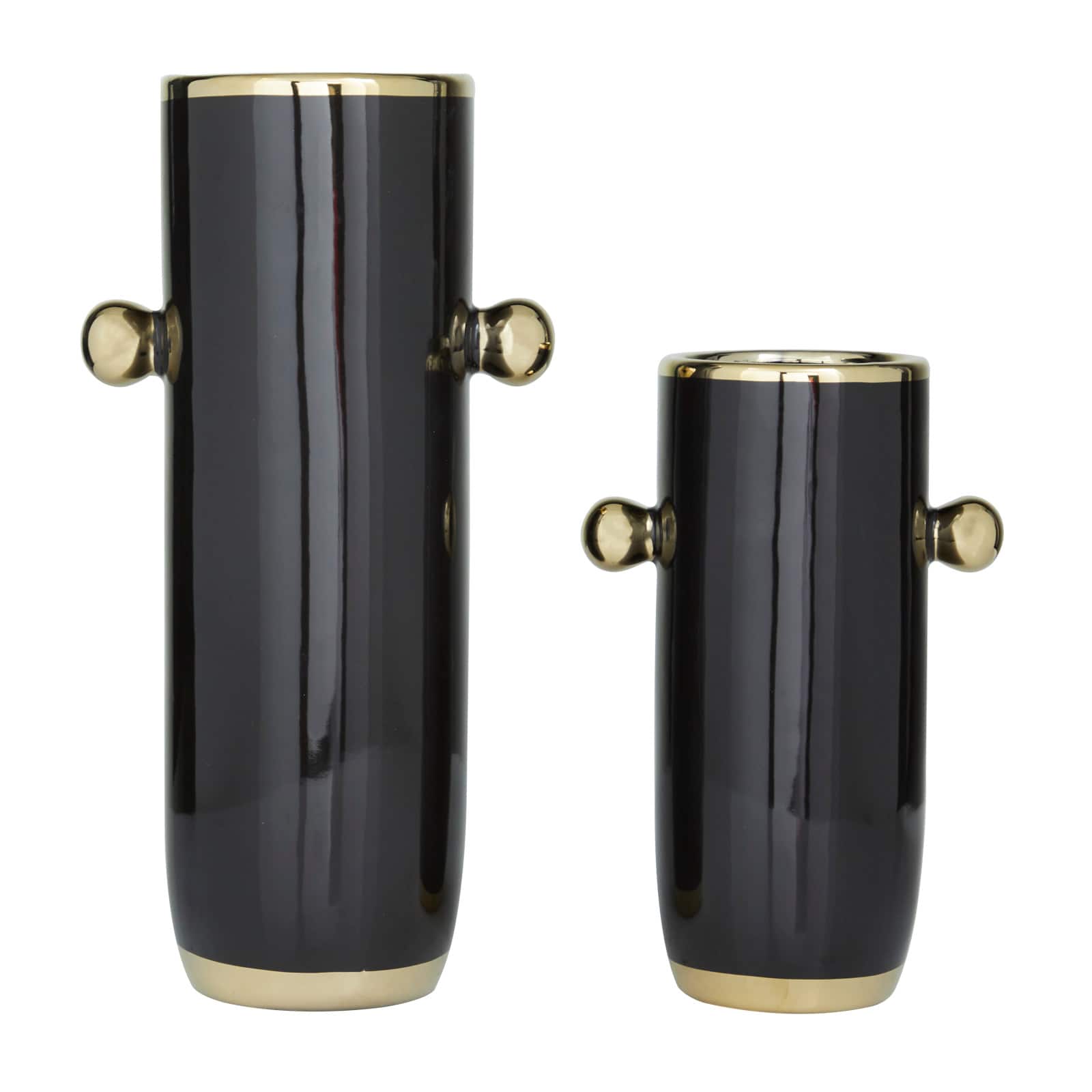 Black Stoneware Modern Abstract Vase,