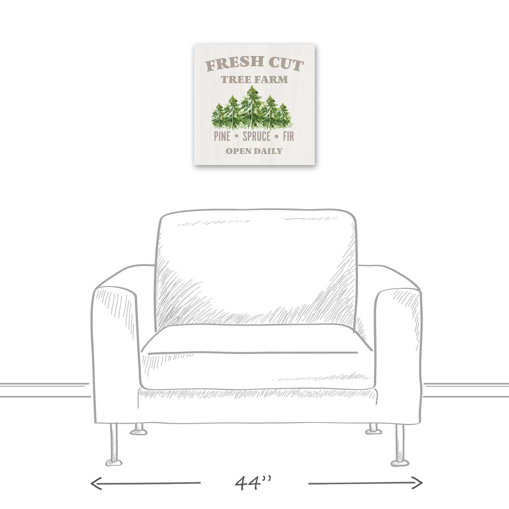 Fresh Cut Tree Farm 16x16 Canvas Wall Art