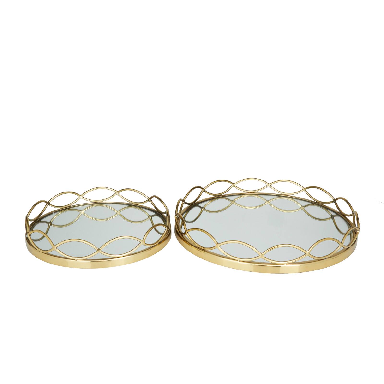 Contemporary Metal Tray Set