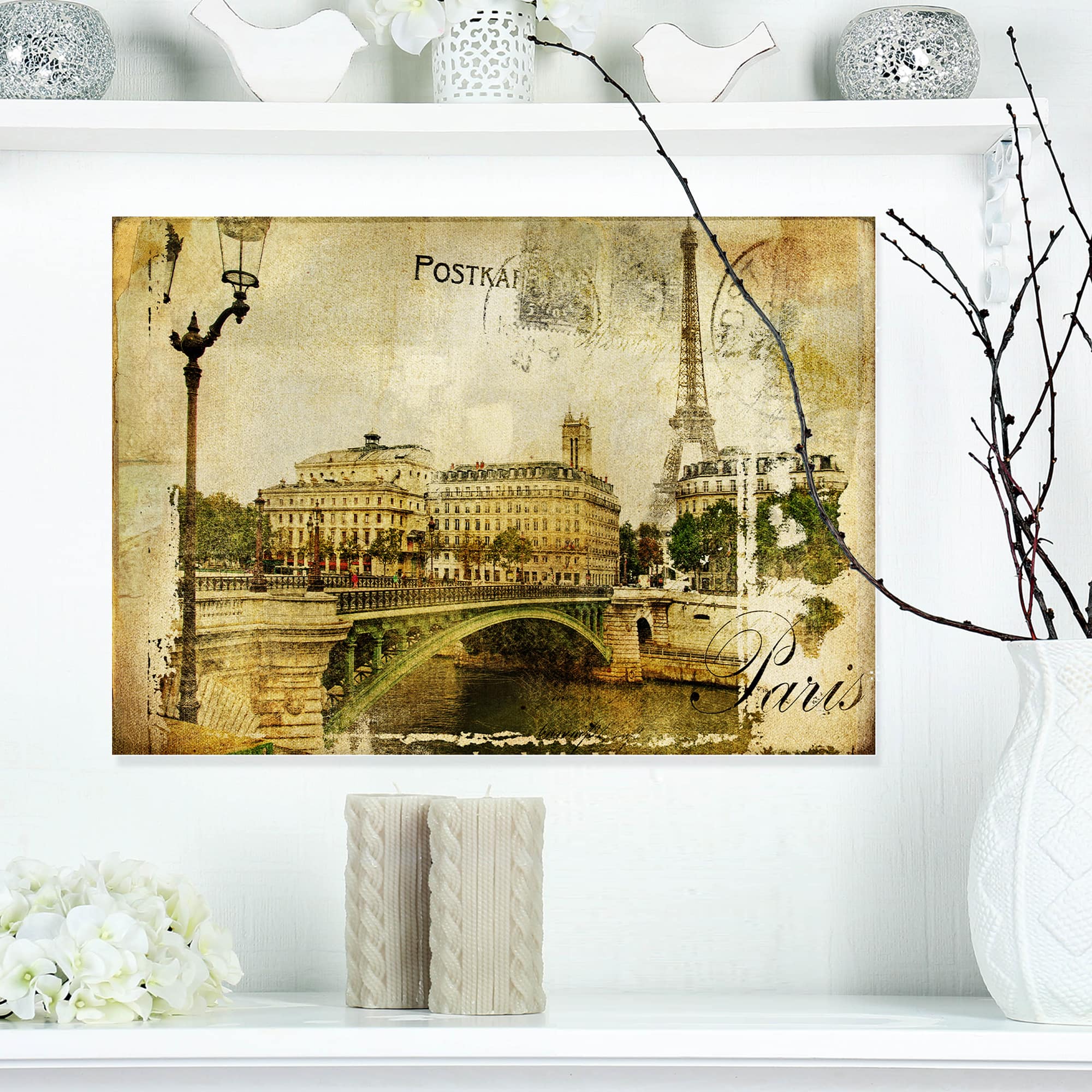 Designart - Vintage Paris - Abstract Cityscape Art