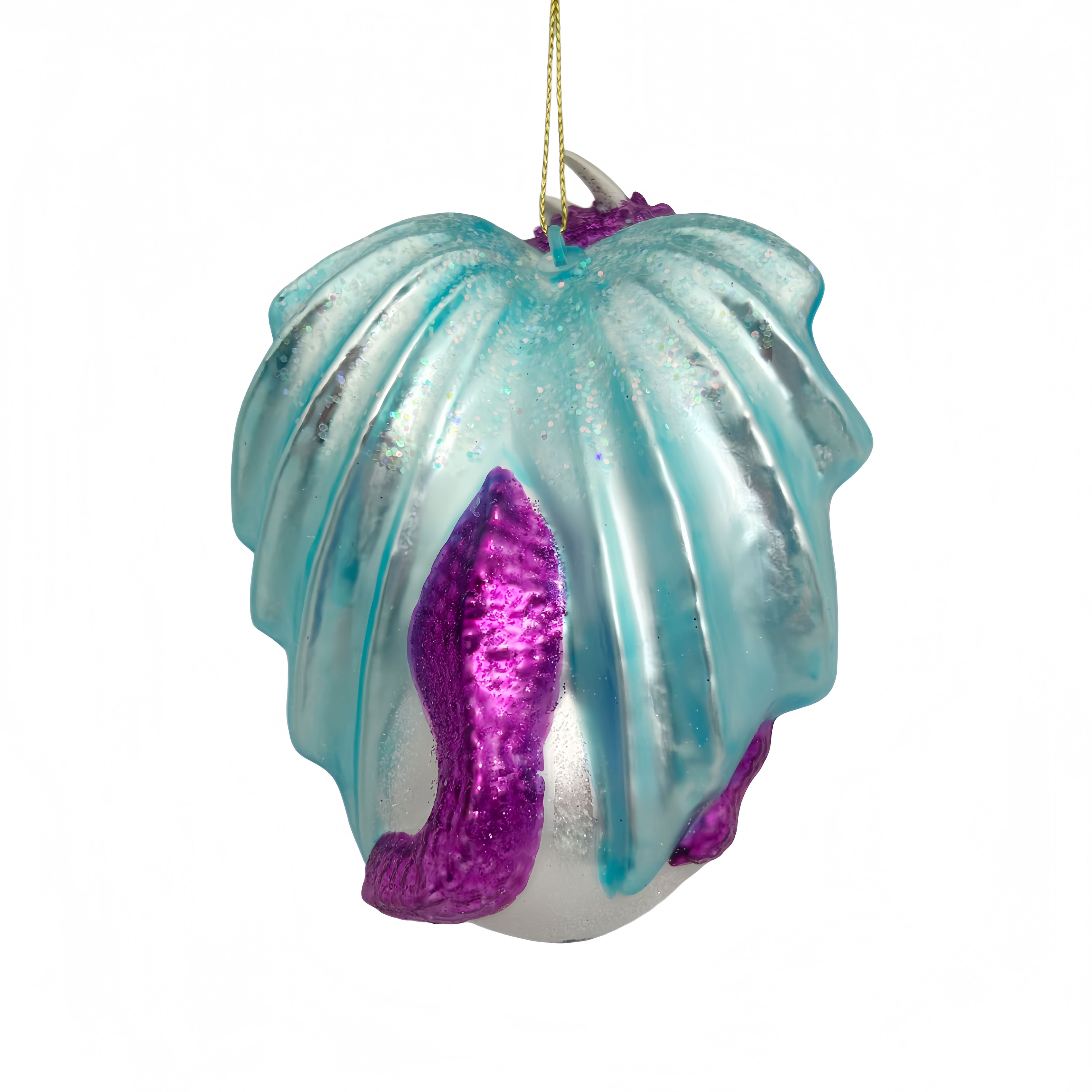 5" Purple & Teal Dragon Glass Ornament by Ashland®