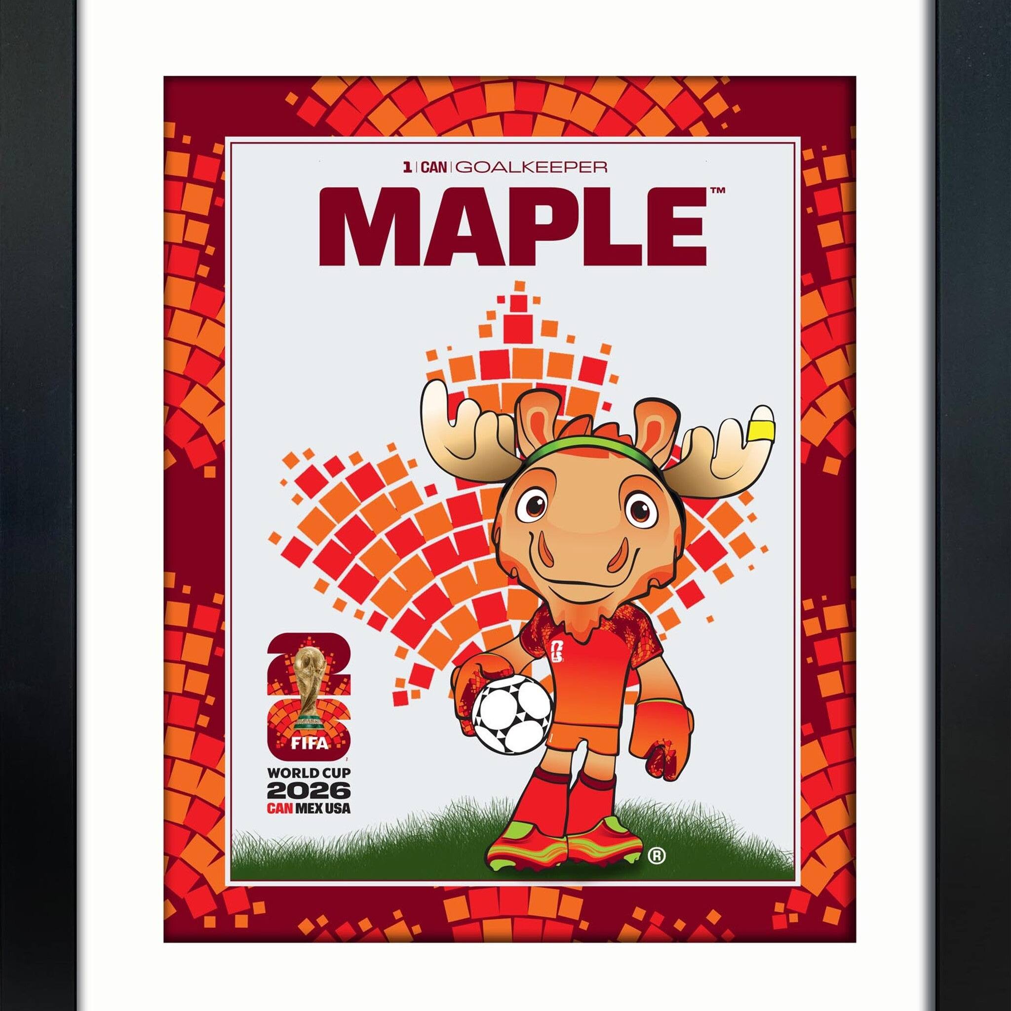 16" x 20" FIFA World Cup 2026 Canada Mascot Maple the Moose Framed Wall Decor by Frameworth