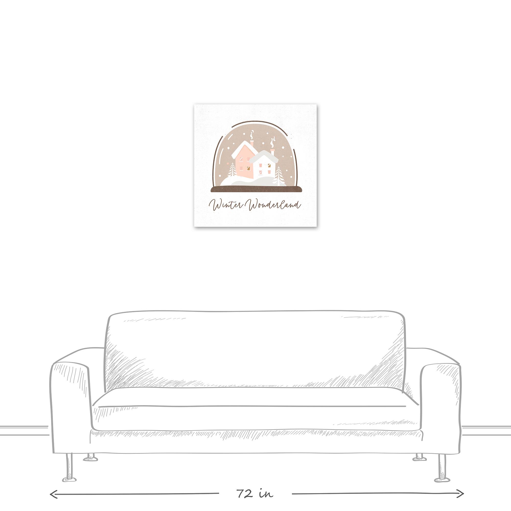 Winter Wonderland Snow Globe 24x24 Canvas Wall Art