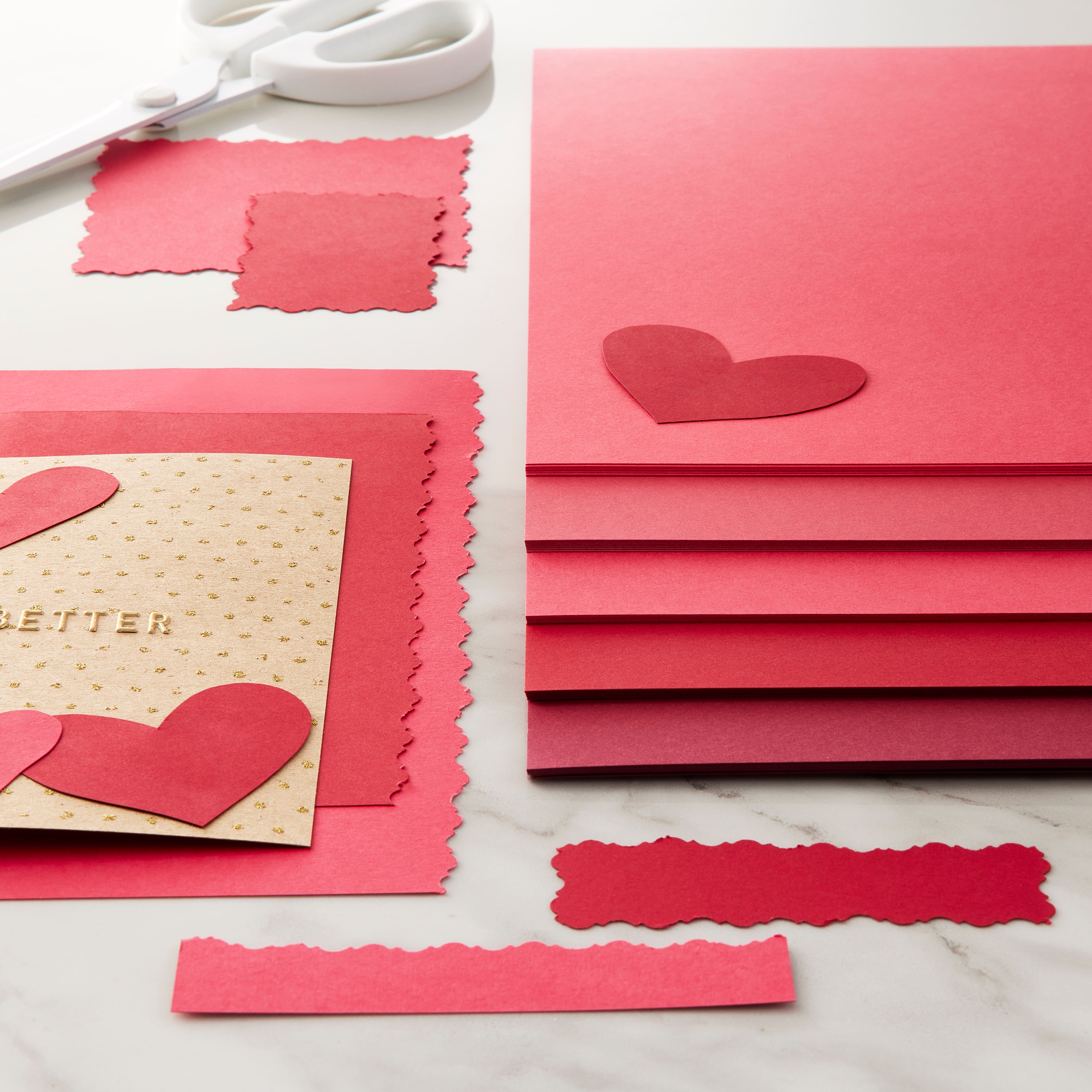 12 Packs: 50 ct. (600 total) Shades of Red 8.5" x 11" Cardstock Paper by Recollections™