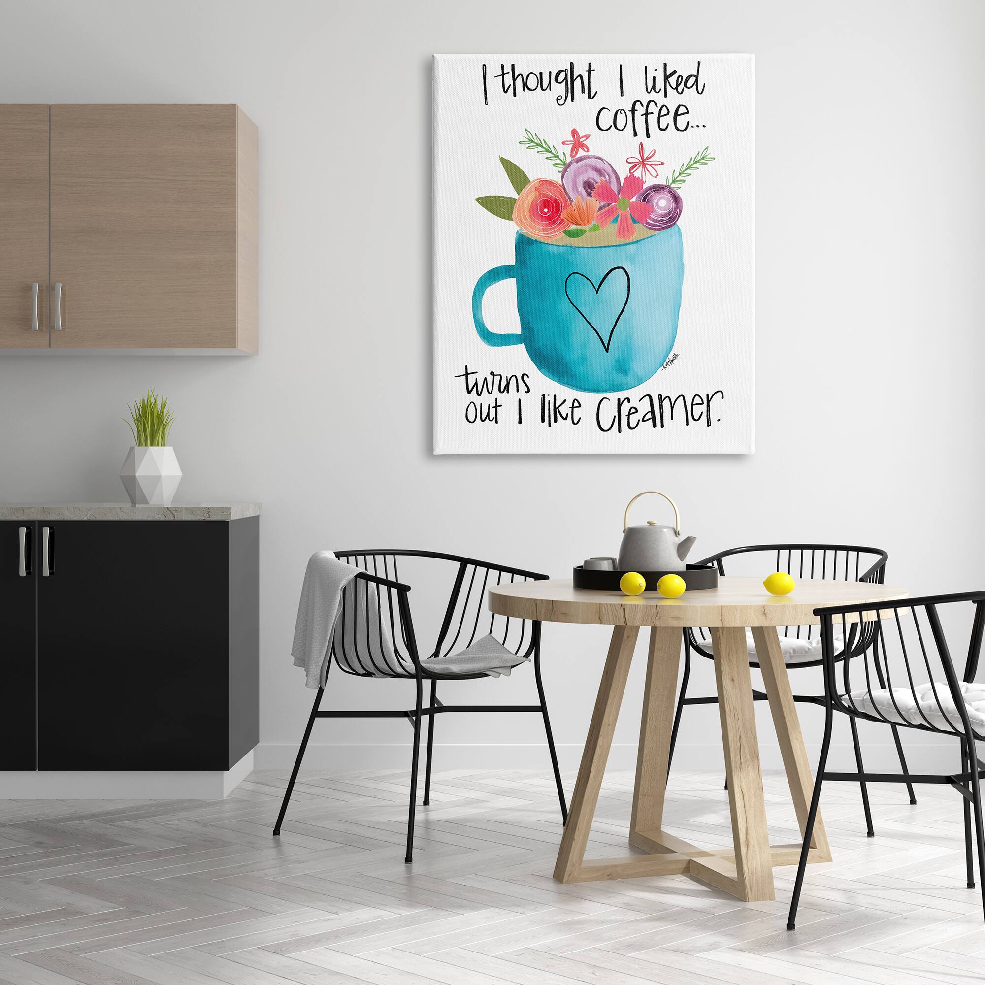Stupell Industries Thought I Liked Coffee Phrase Kitchen Creamer Joke Canvas Wall Art