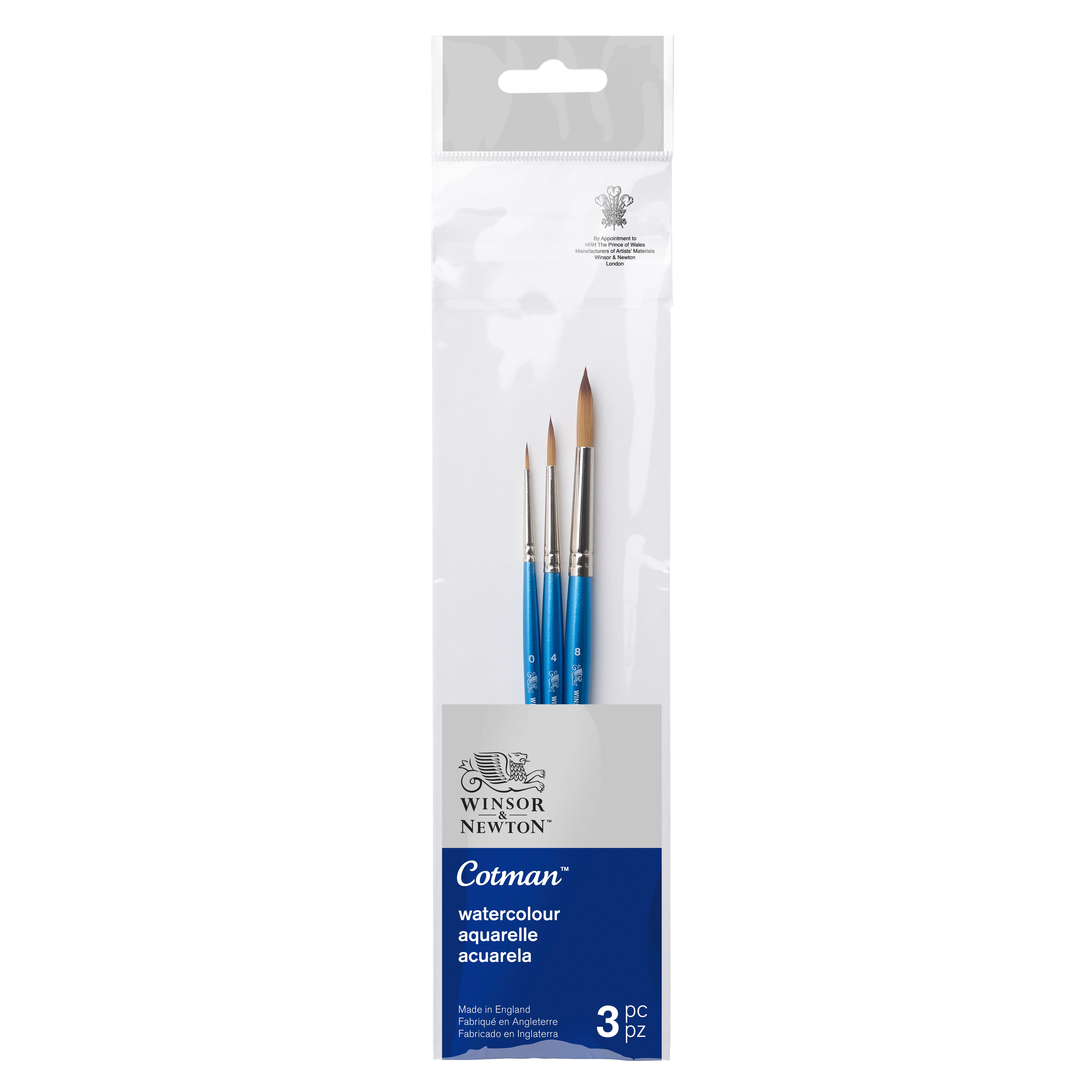 Winsor & Newton™ Cotman™ Watercolor 3 Piece Round Brush Set
