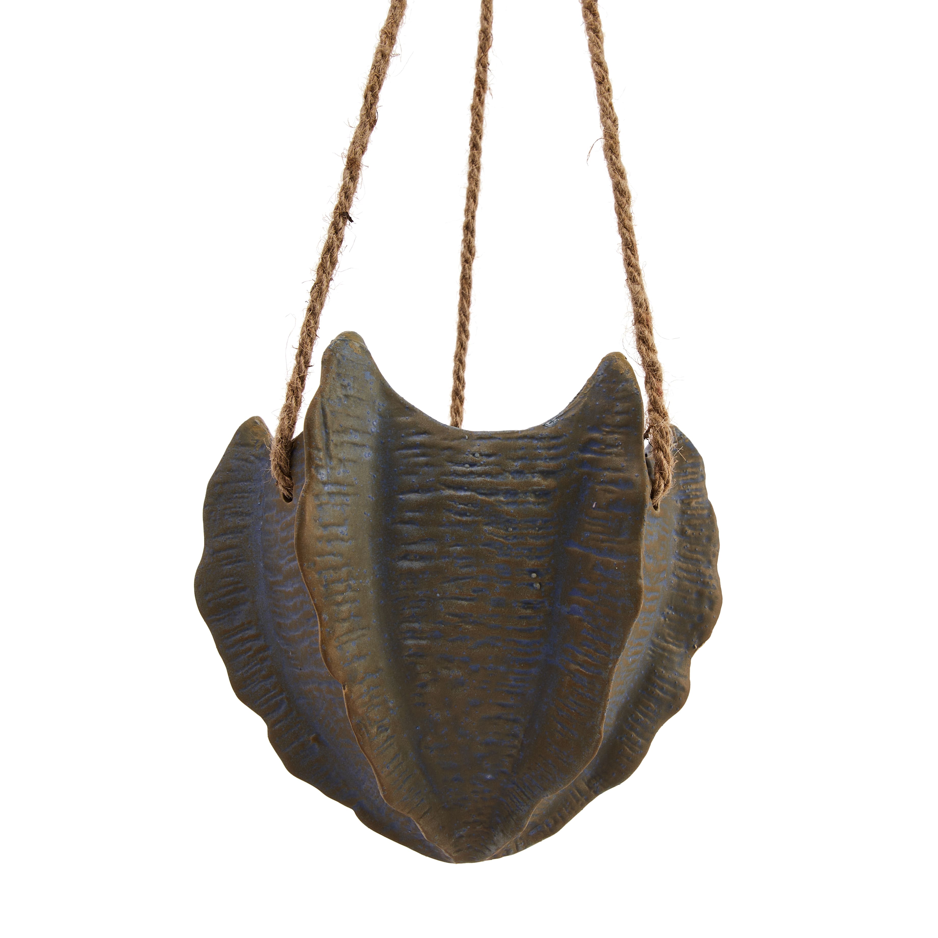 Hello Honey® 6" Multicolor Hanging Stoneware Cactus Shaped Planter with Rope