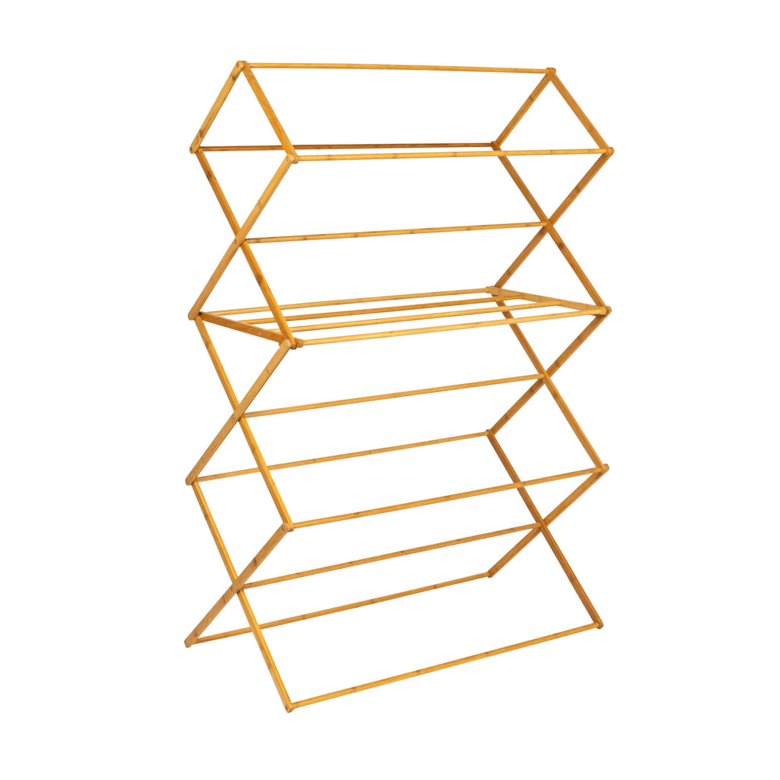 Household Essentials 60" Oversized Folding Bamboo Clothes Drying Rack with Flat Shelf | 40" x 20" x 60" | Michaels®