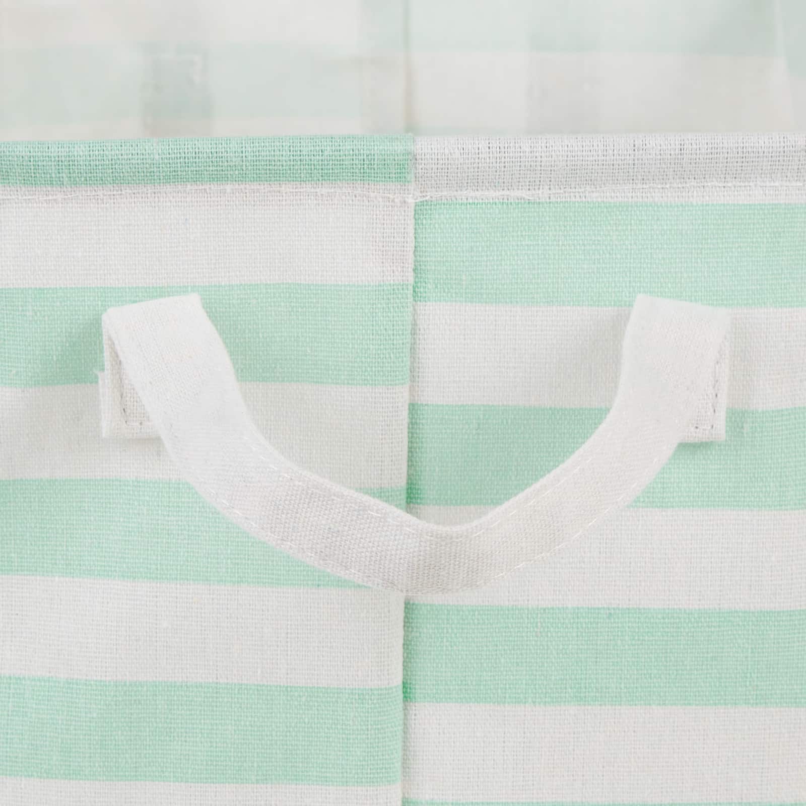 DII® Round Stripes PE-Coated Cotton Polyester Laundry Hamper