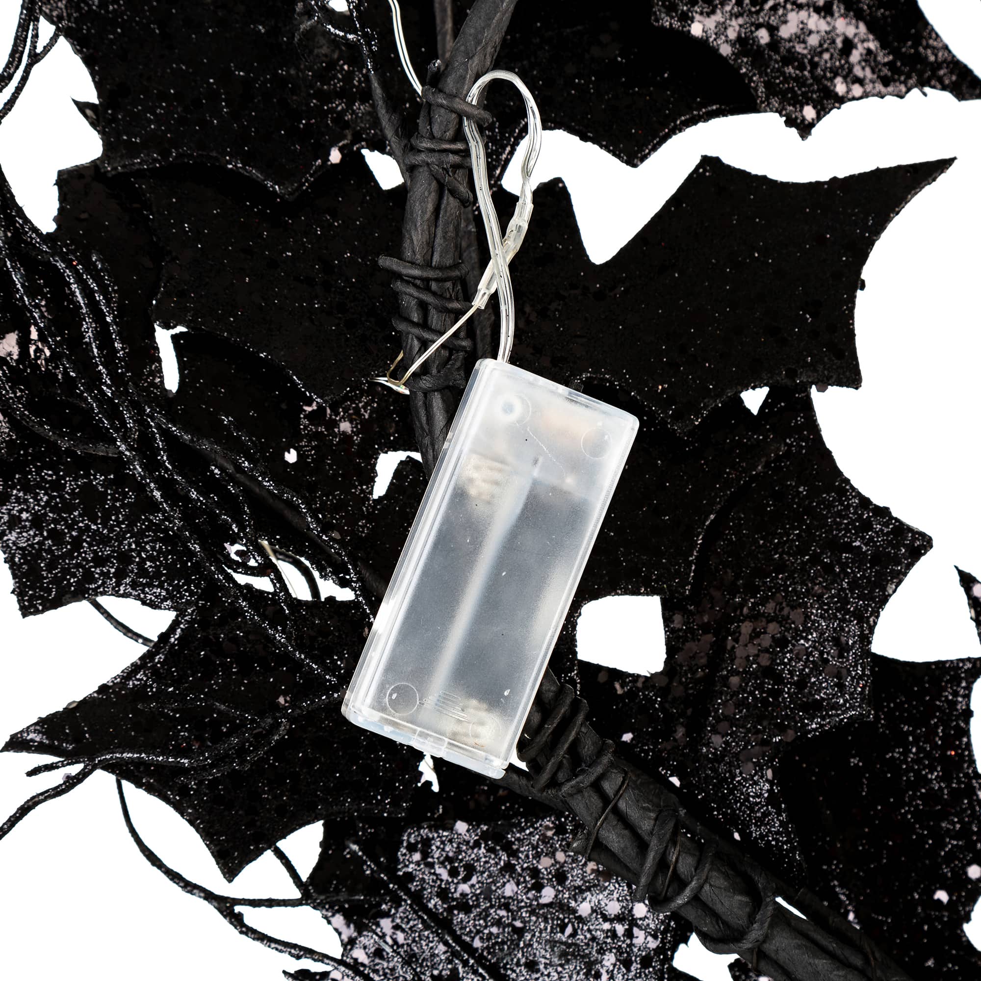 Glitzhome® 26" Lighted Halloween Bat Wreath