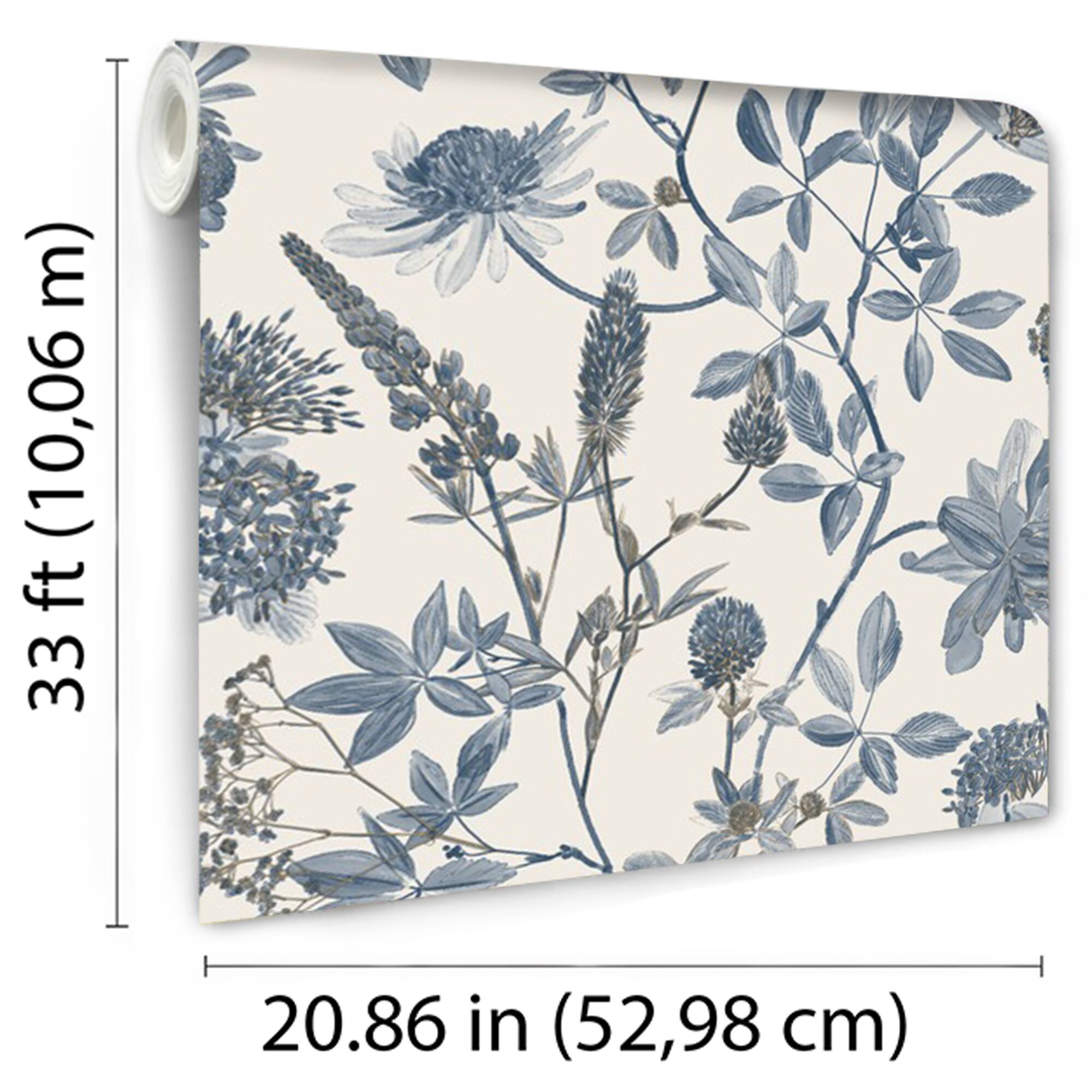 Designs Direct Botanical Blueprint Painterly Branches Wallpaper