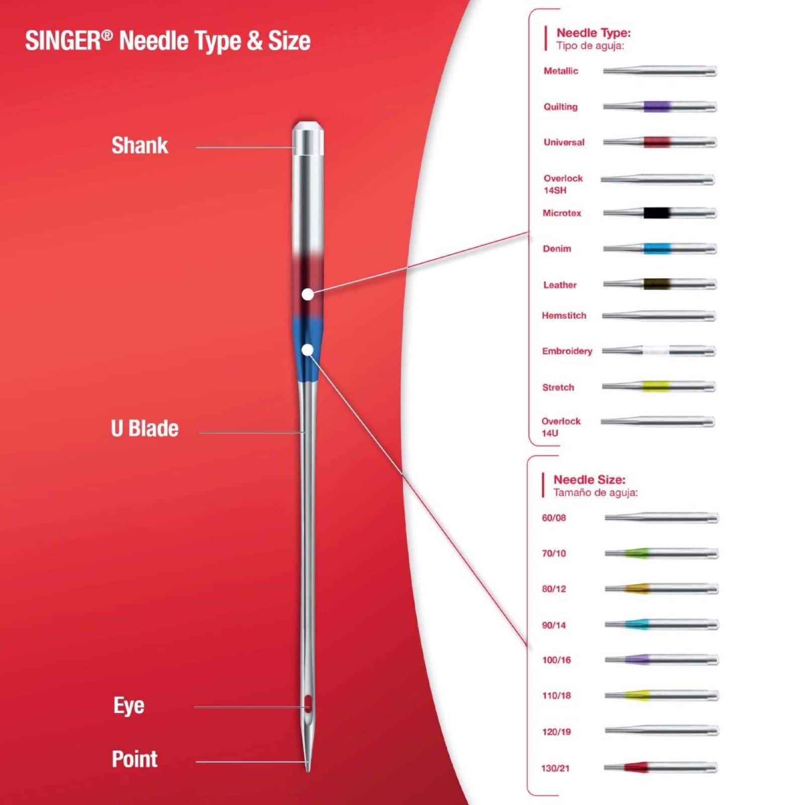 SINGER® Titanium & Standard Universal & Ball Point Sewing Machine Needles, 54ct.