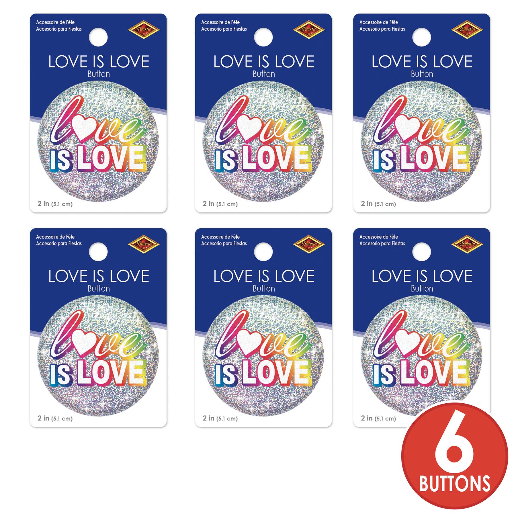 Beistle 2" Love Is Love Buttons, 6ct.
