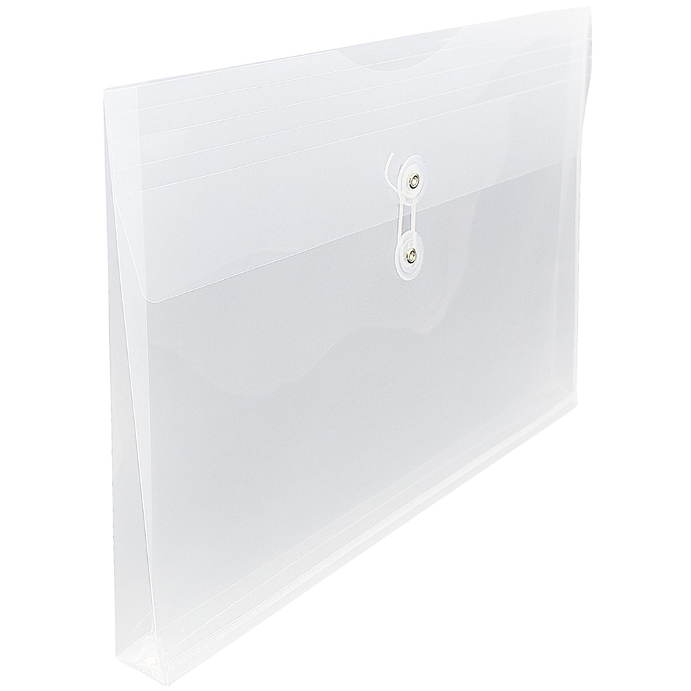 JAM Paper 9.75" x 14.5" Button & String Tie Closure Plastic Envelopes