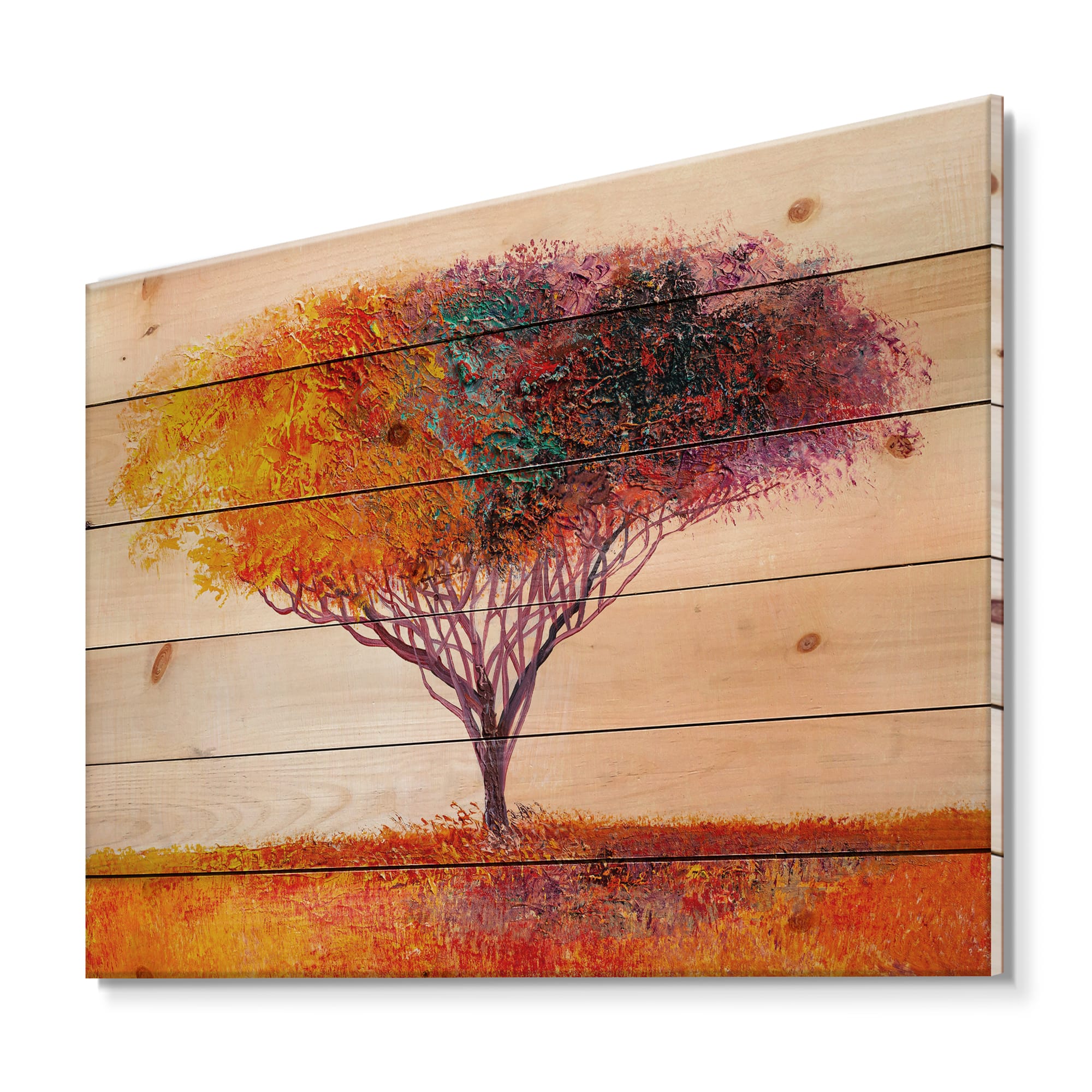Designart - Landscape Colorful Abstract Tree Impressionist