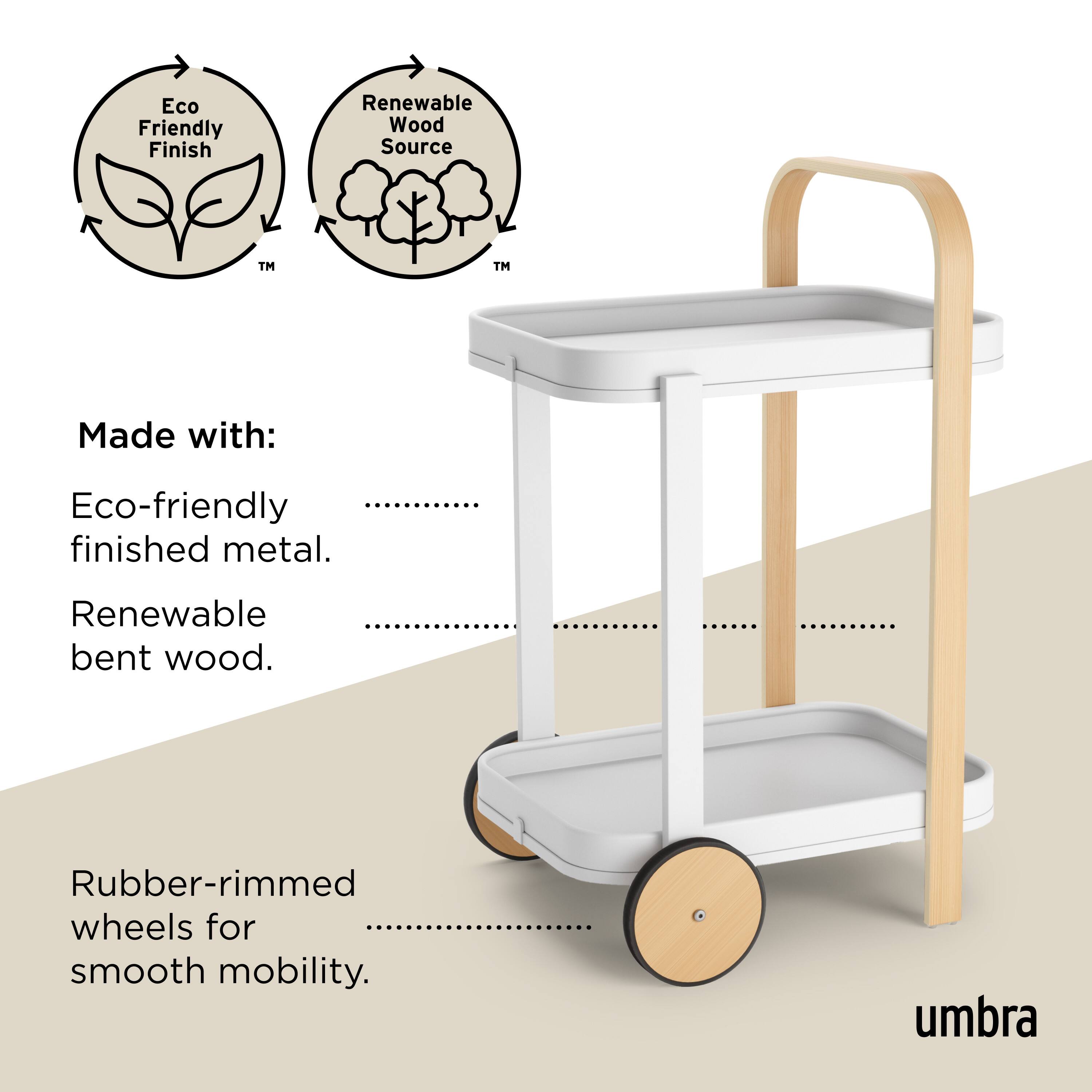 Umbra 21" x 32" White Bellwood Bar & Storage Cart
