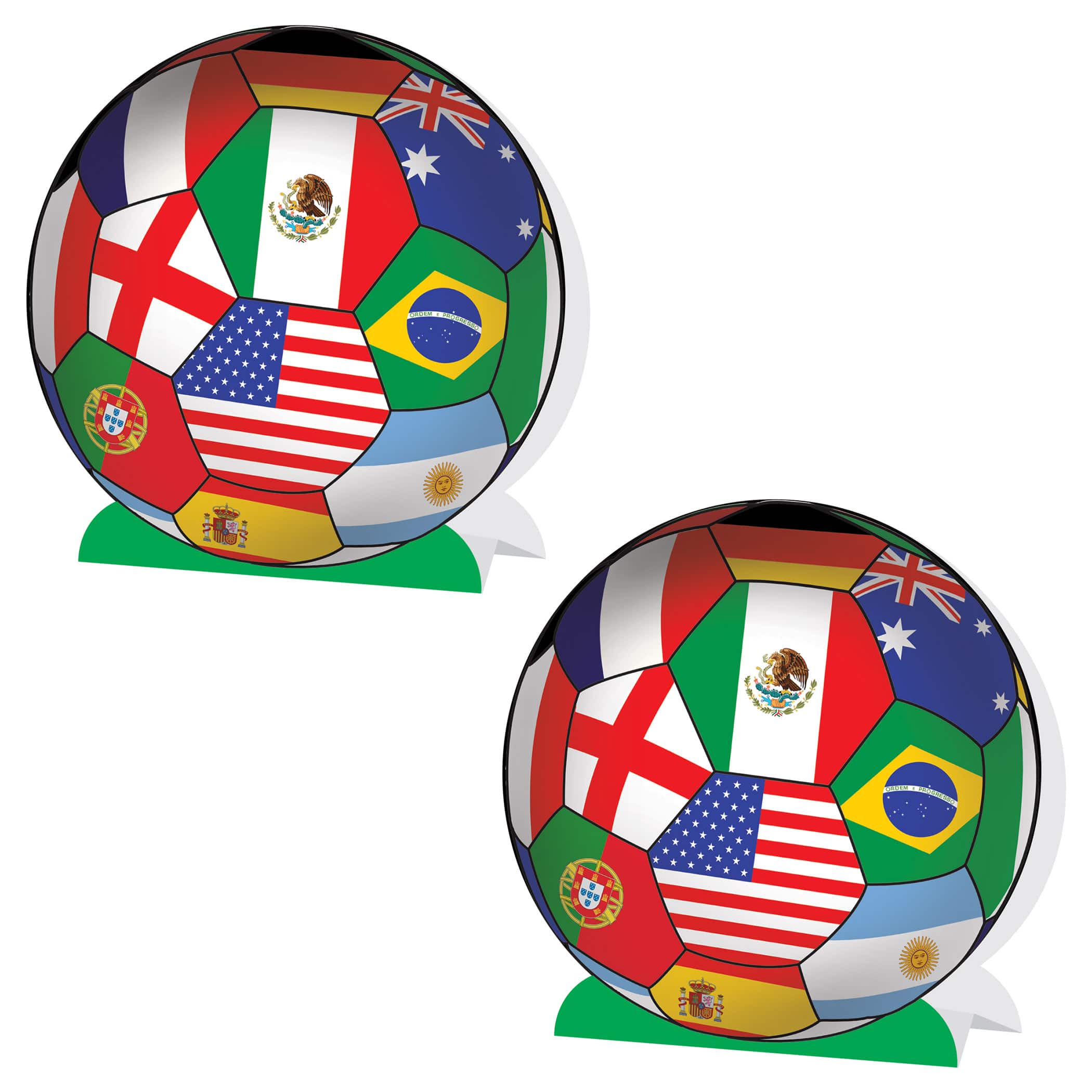 9.25" International 3D Soccer Ball Centerpieces, 2ct.