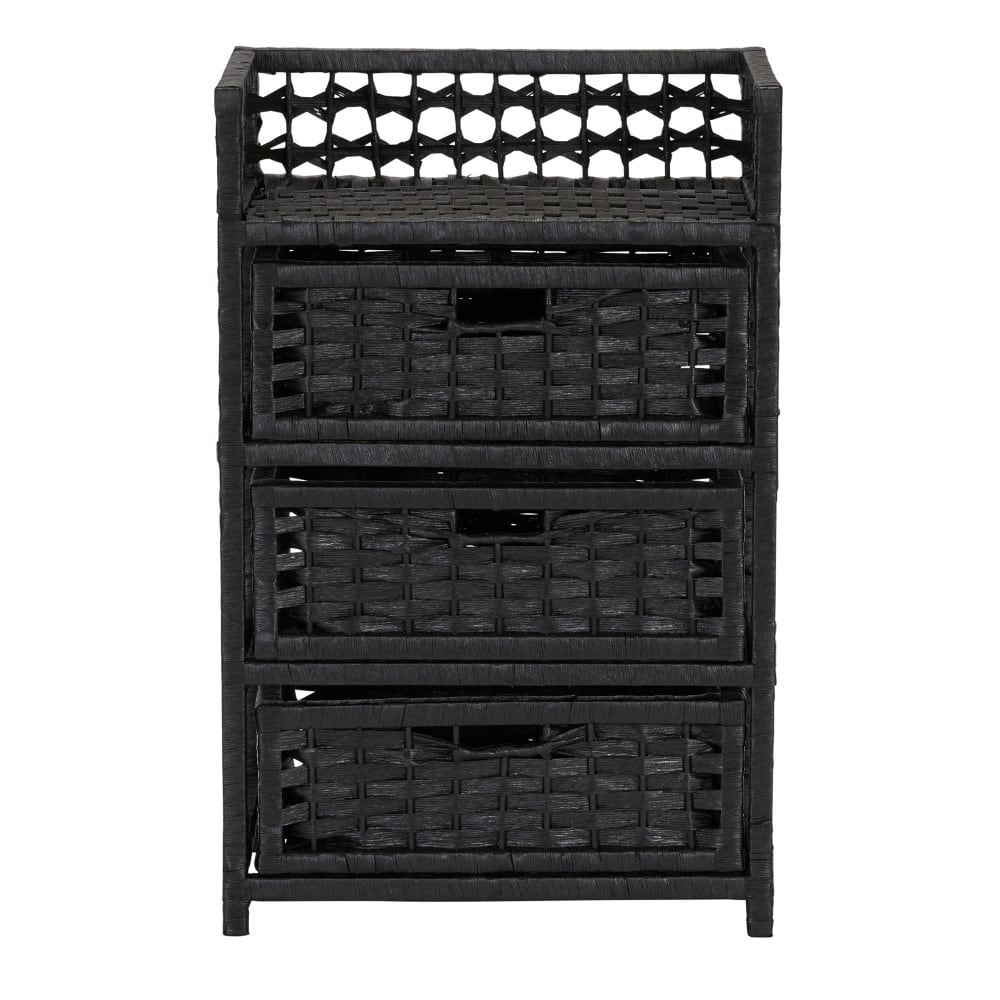 Household Essentials Woven 3 Drawer Chest with Cutout Handles