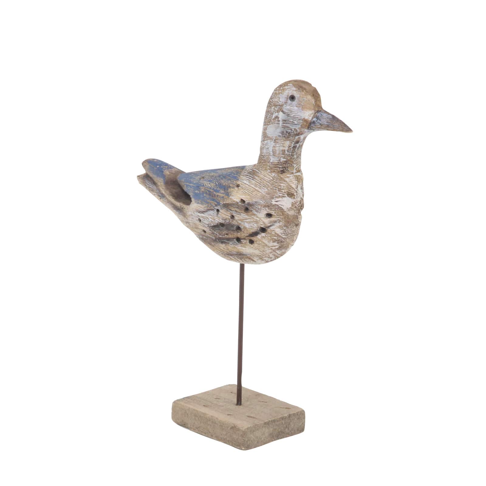 Set of 3 Brown Wood Coastal Bird Sculpture, 11" x 14"
