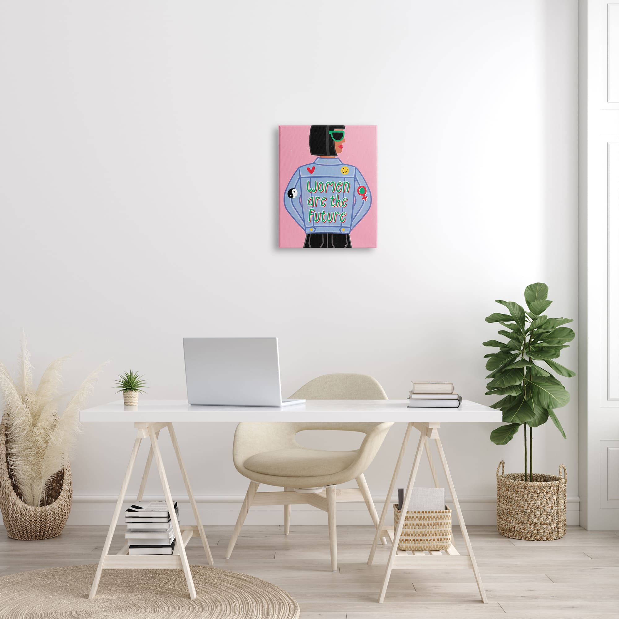 Stupell Industries Women Are The Future Girl Power Quote Denim Jacket Canvas Wall Art