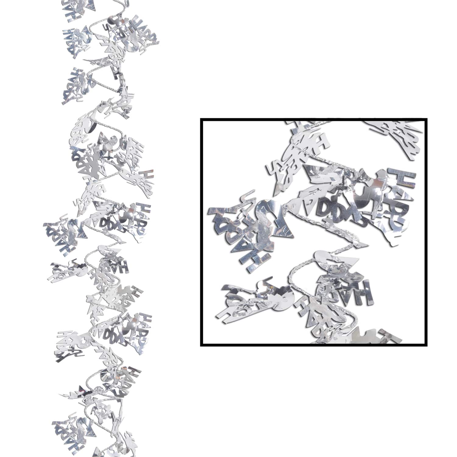 Beistle 25ft. Silver Gleam 'N Flex Happy 25th Garlands, 2ct.