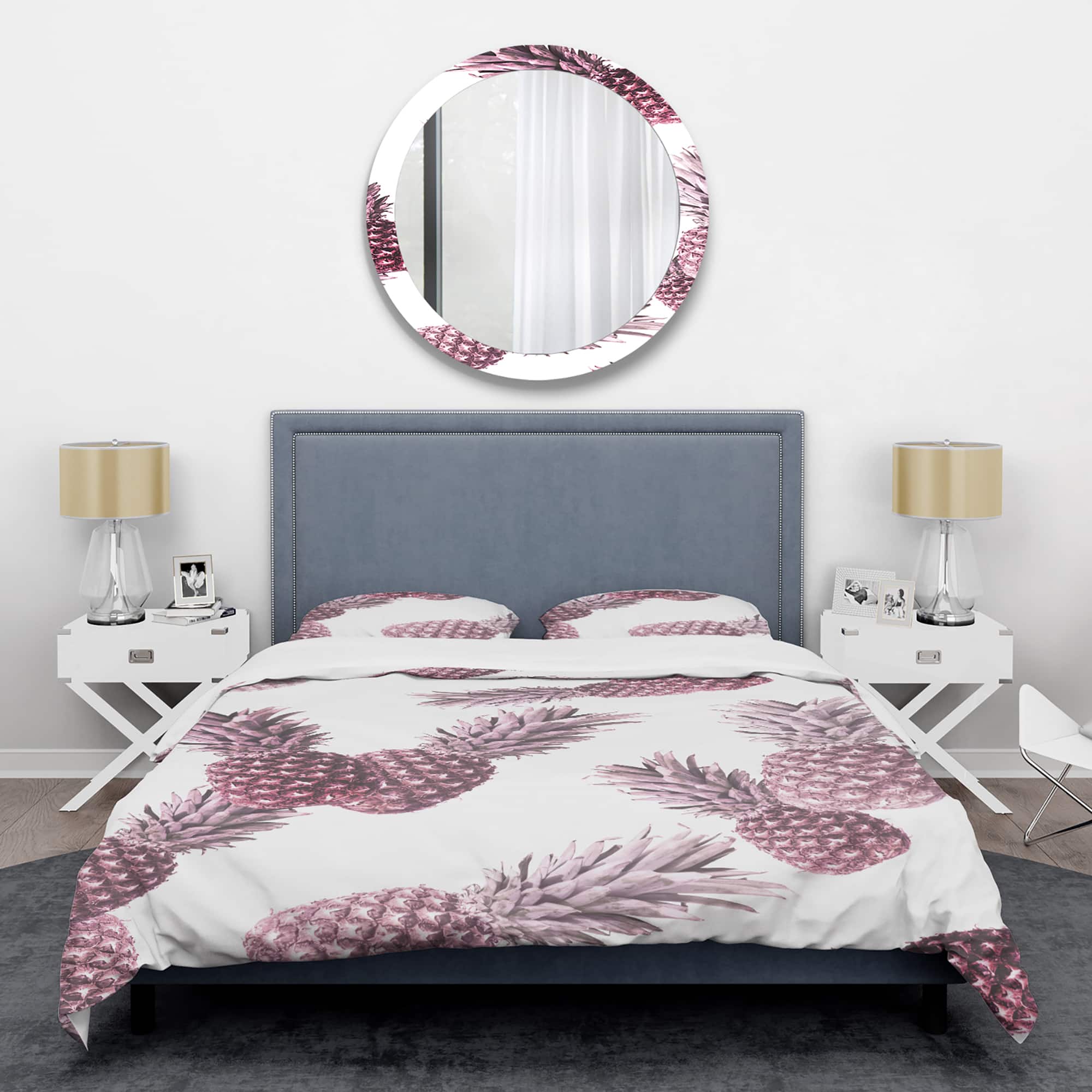 Designart 'Pineapple Summer Bliss III' Mid-Century Duvet Cover Set
