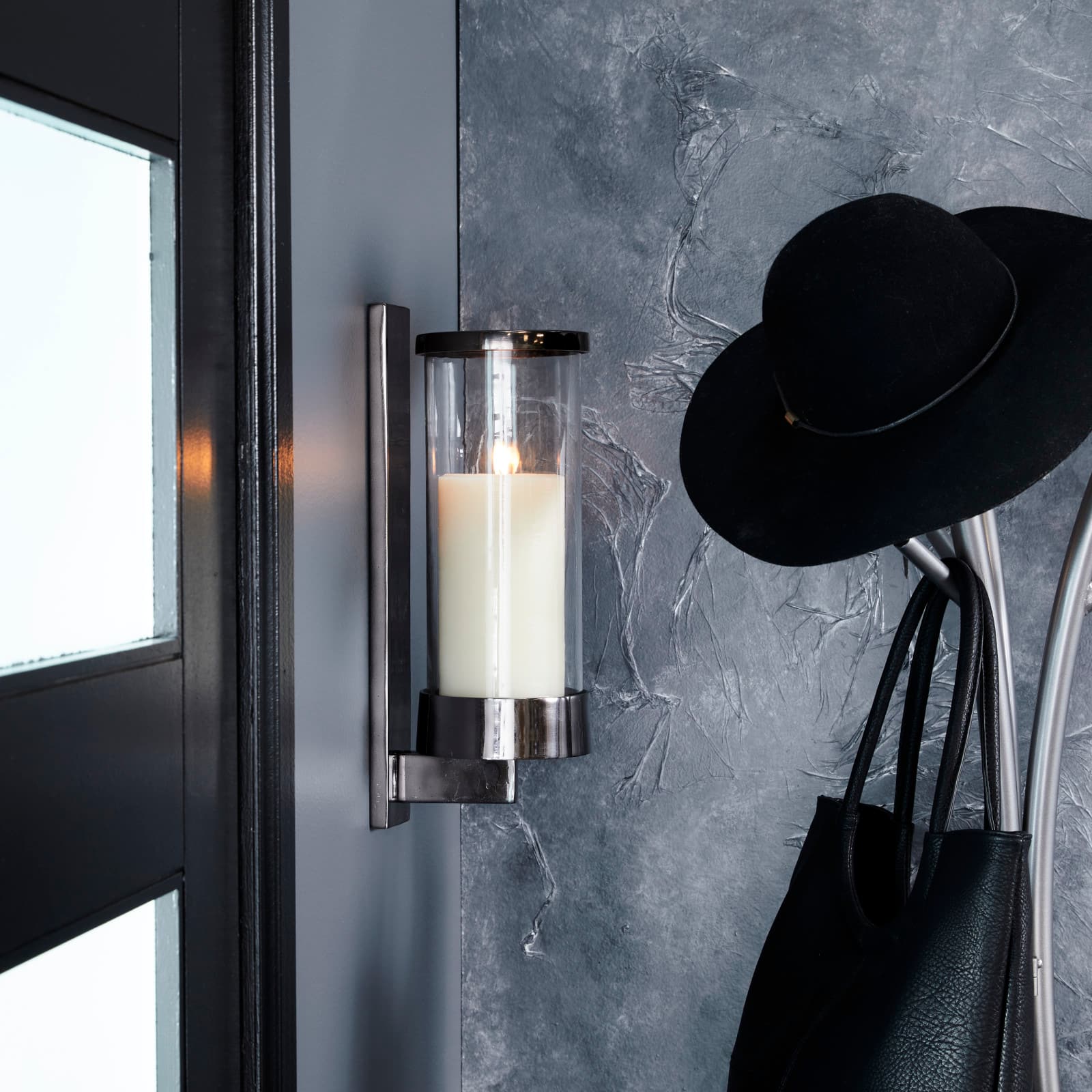 Grey Aluminum Contemporary Wall Sconce, 16" x 5" x 7"