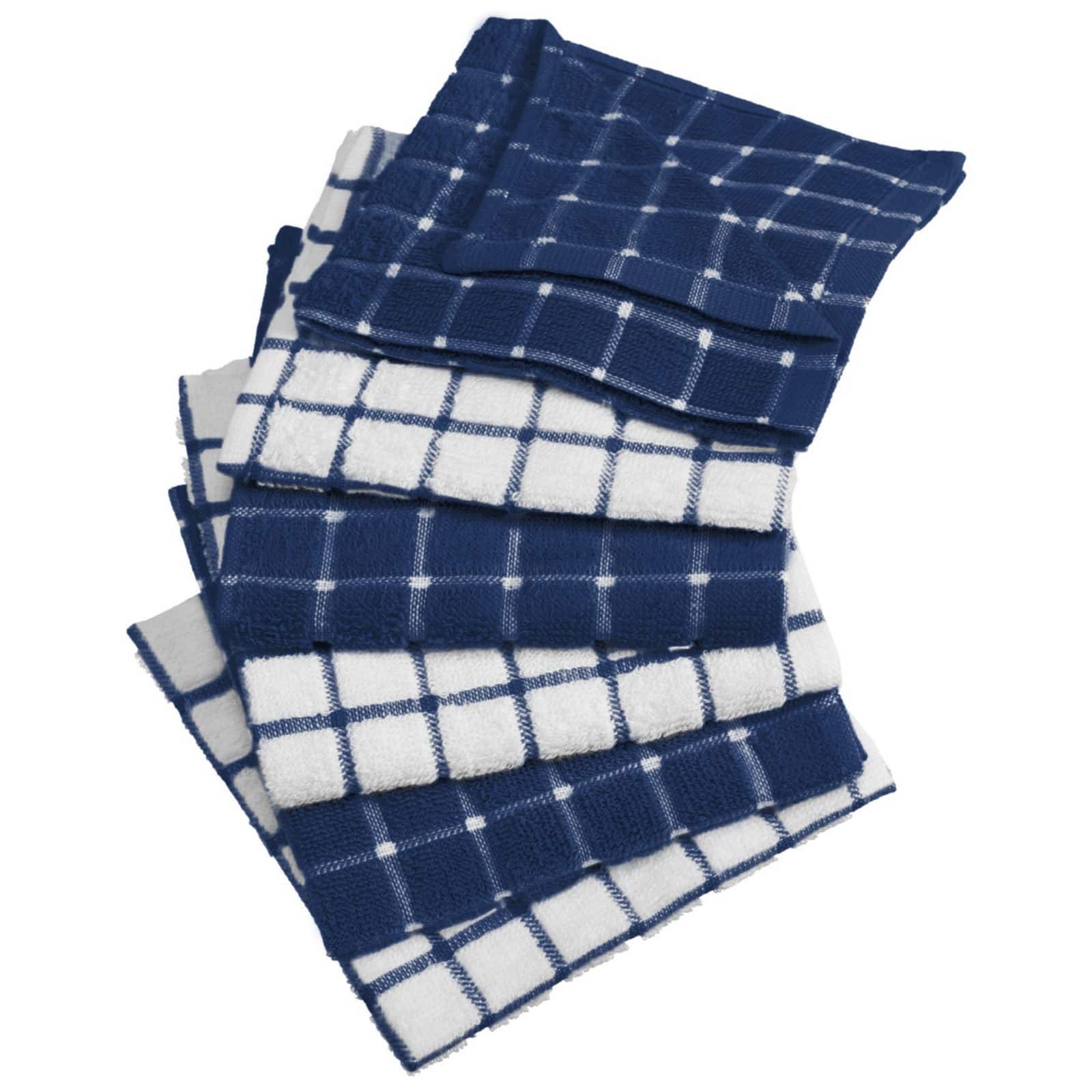 DII® Nautical Blue Combo Windowpane Dishcloths, 6ct.