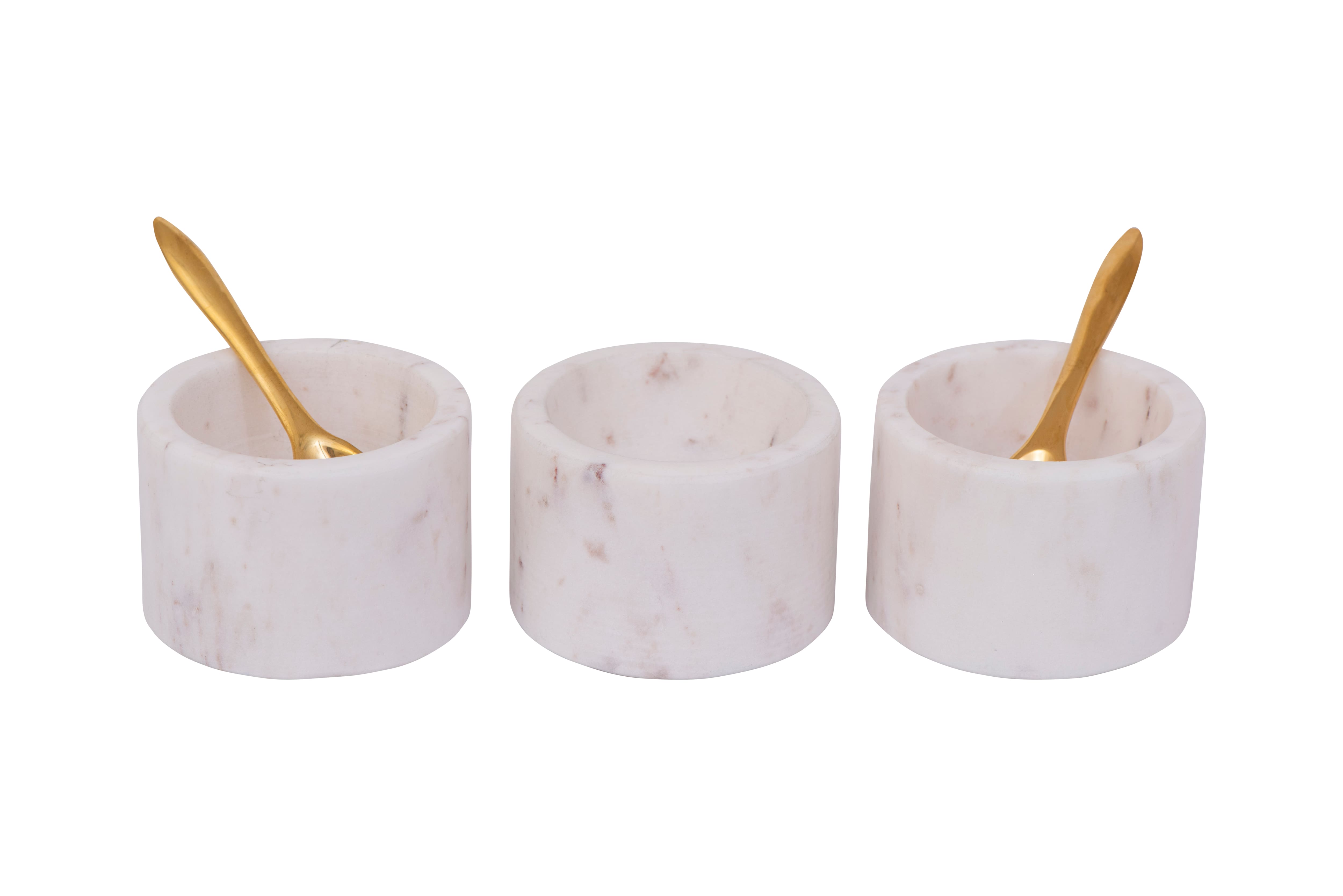 Hello Honey® Round Acacia Wood Board with Marble Pinch Pots & Spoons Set