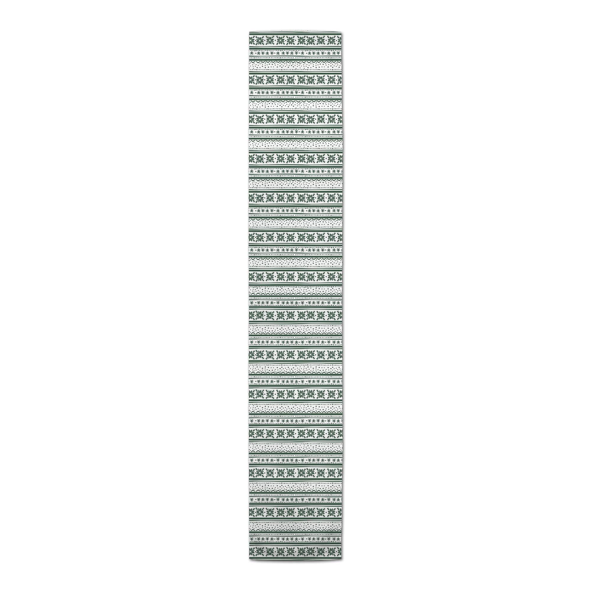 72" Green Pattern Poly Twill Table Runner