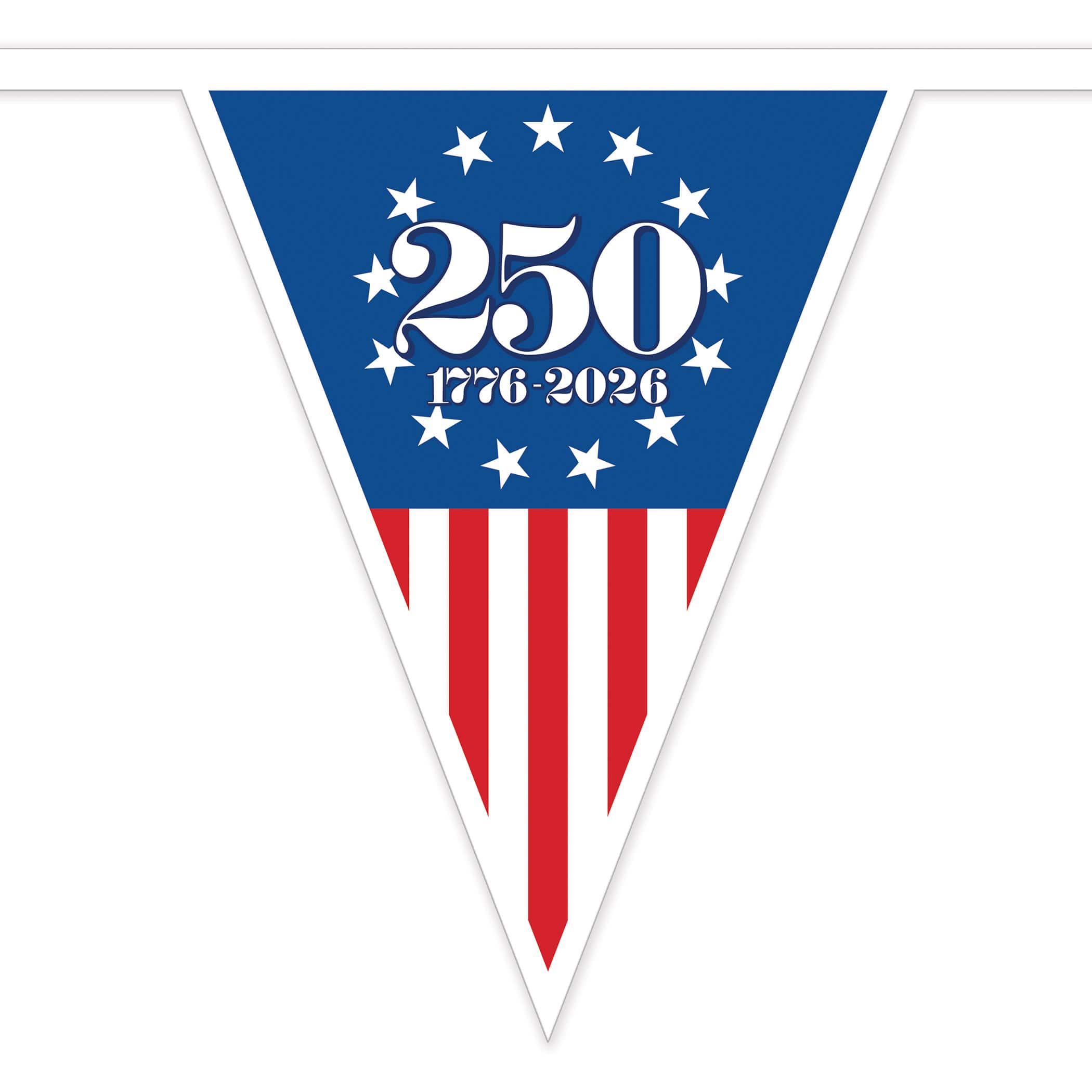 Beistle 9" x 10.75ft. Semiquincentennial Pennant Banner