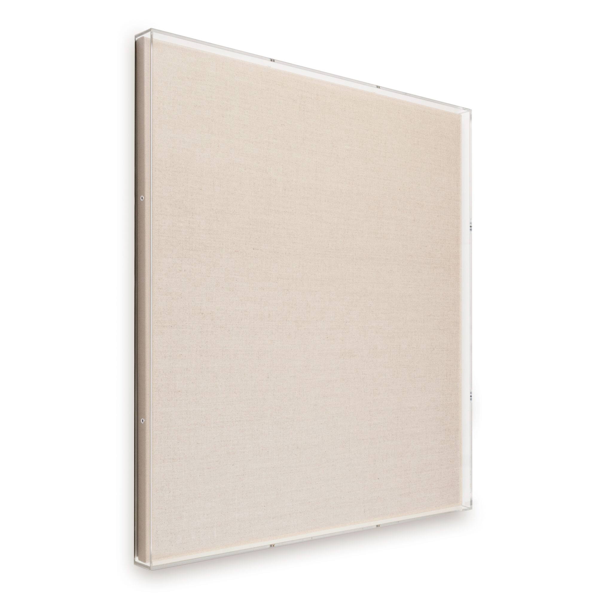 Wexel Art 2" Depth Clear UV Grade Acrylic Shadowbox with Beige Linen Stretched Canvas