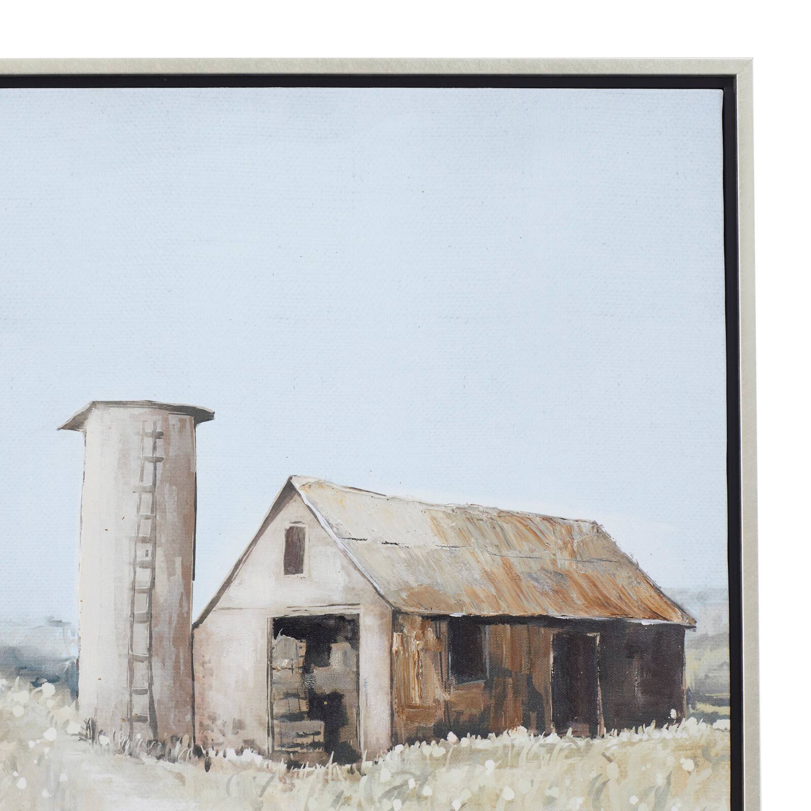 Brown Polystone Modern Farmhouse Framed Wall Art, 48" x 32" x 2"