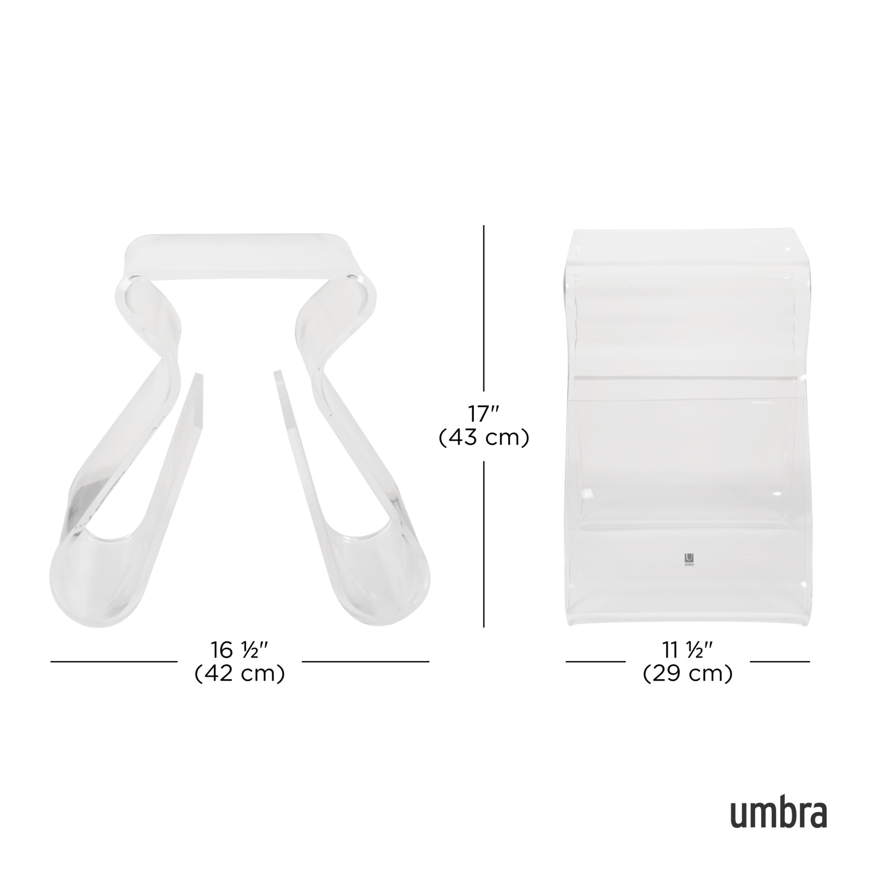 Umbra 17" x 17" Clear Magino Stool with Magazine Rack